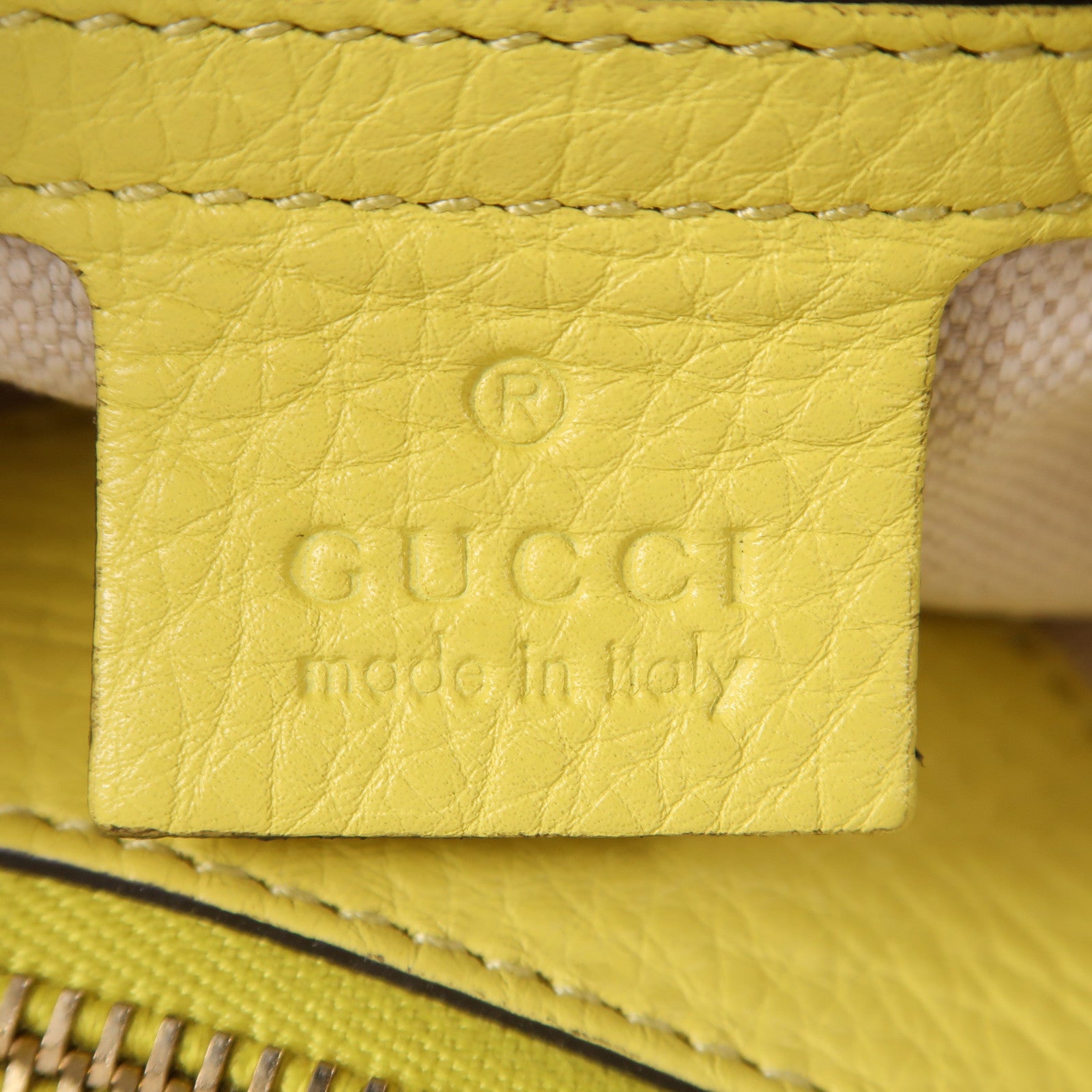 GUCCI GG Bamboo 2 Way Shoulder Bag Leather Yellow 323660