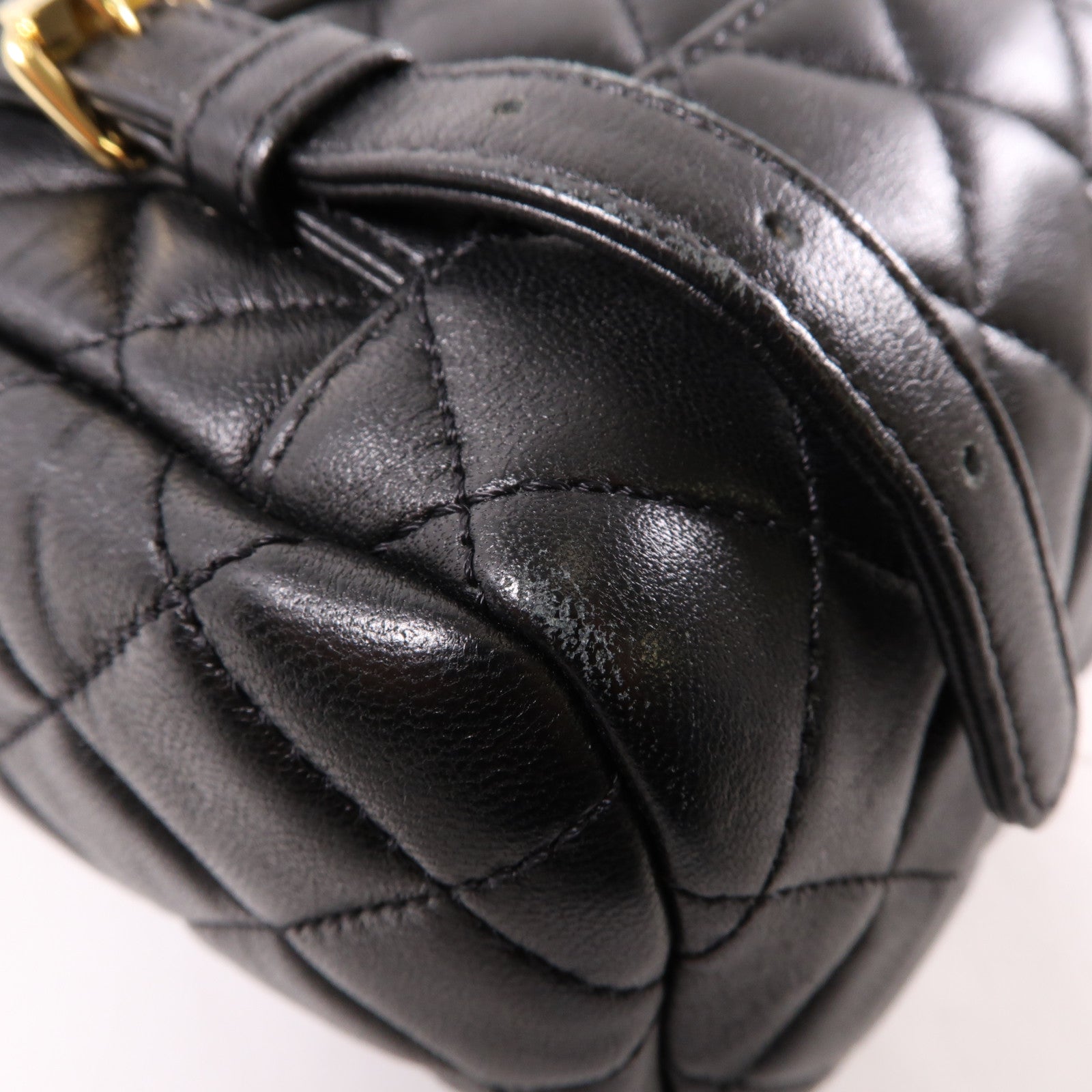 CHANEL 羊皮皮革Backpack金扣背包黑色