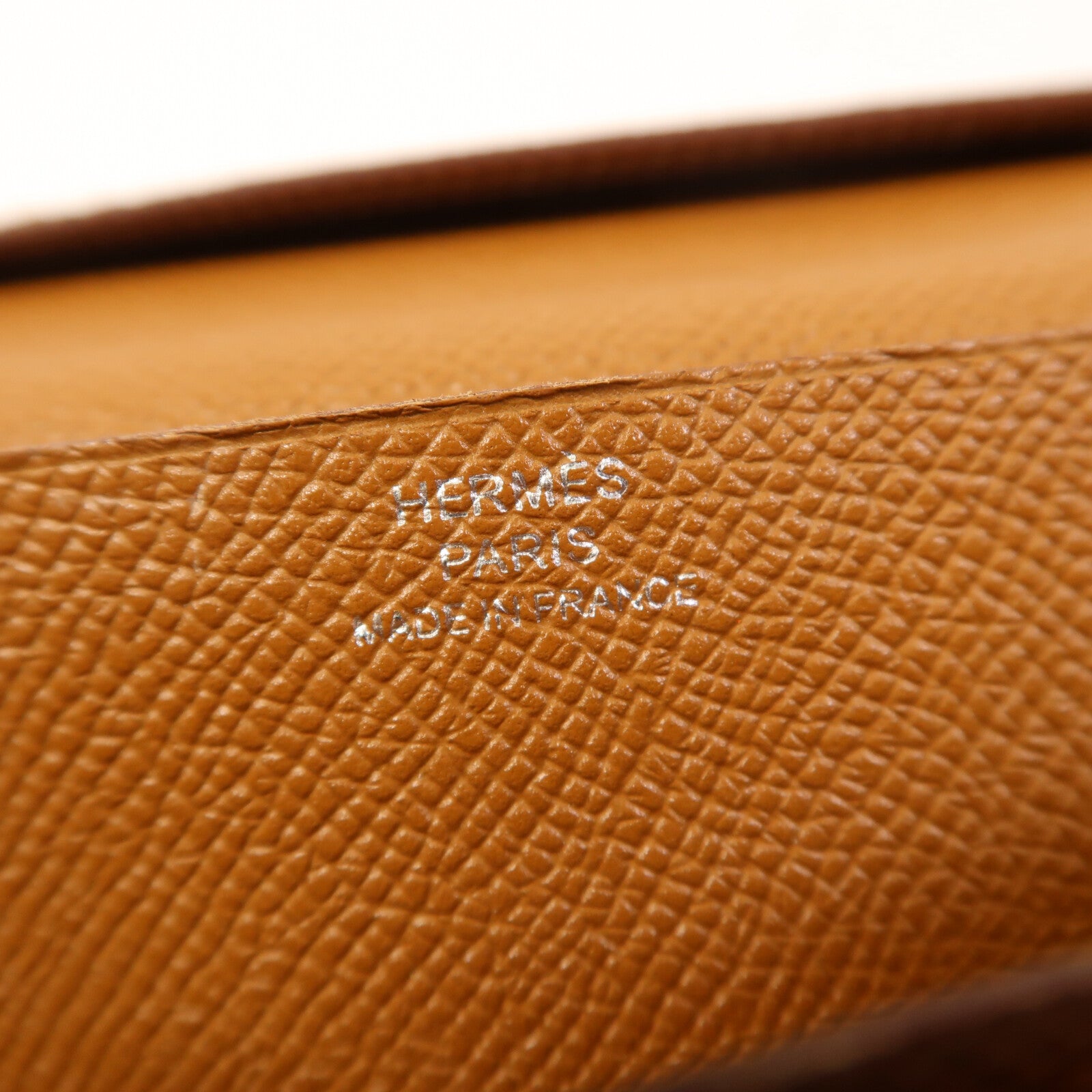 HERMES 【激減優惠】Epsom皮革Bearn W Snap Wallet銀扣長錢包Gold