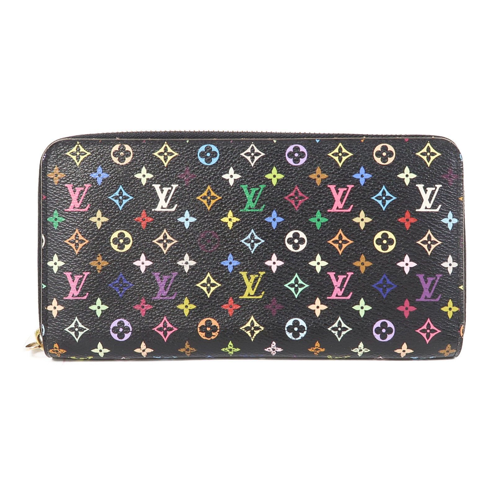 LOUIS VUITTON Monogram Multicolore Zippy Wallet金扣長錢包黑色