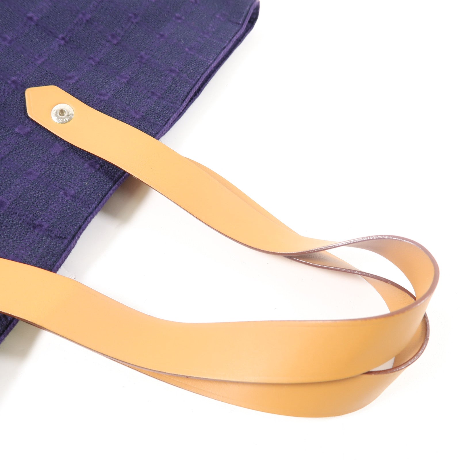 HERMES 帆布Hand Bag銀扣手挽袋紫色