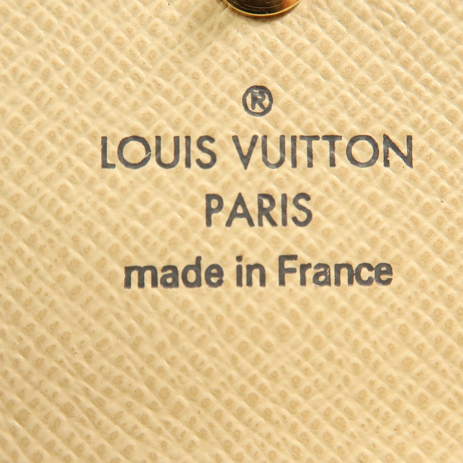 LOUIS VUITTON Damier Azur Portefeuille Elise金扣錢包白色