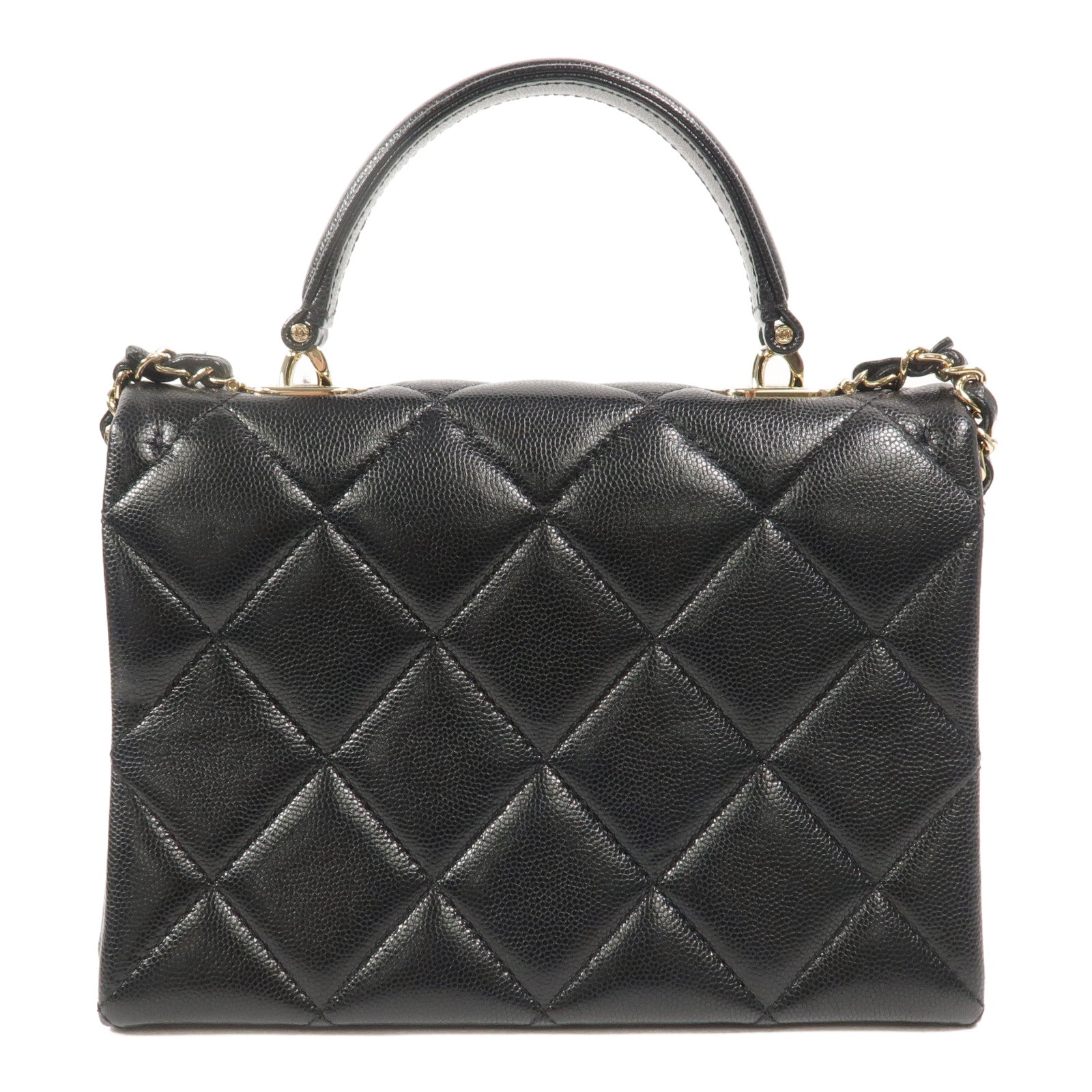 CHANEL 牛皮皮革Top Handle Handbag鏈帶手挽肩背兩用袋