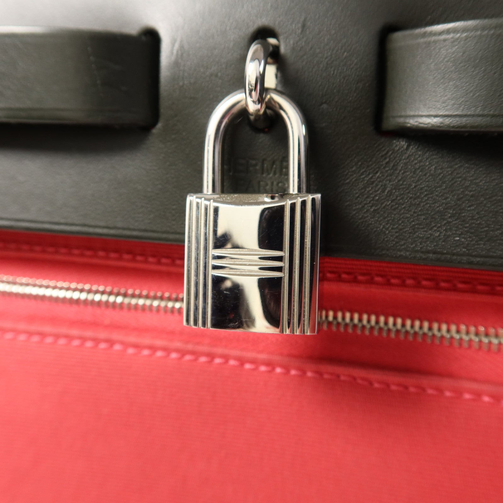 HERMES 帆布Herbag Zip 31銀扣手挽肩背兩用袋