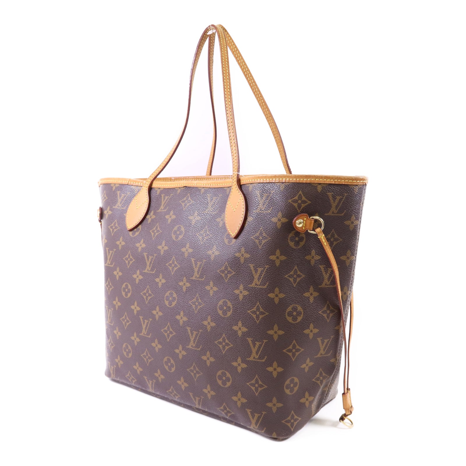 LOUIS VUITTON Monogram Neverfull MM金扣手挽袋