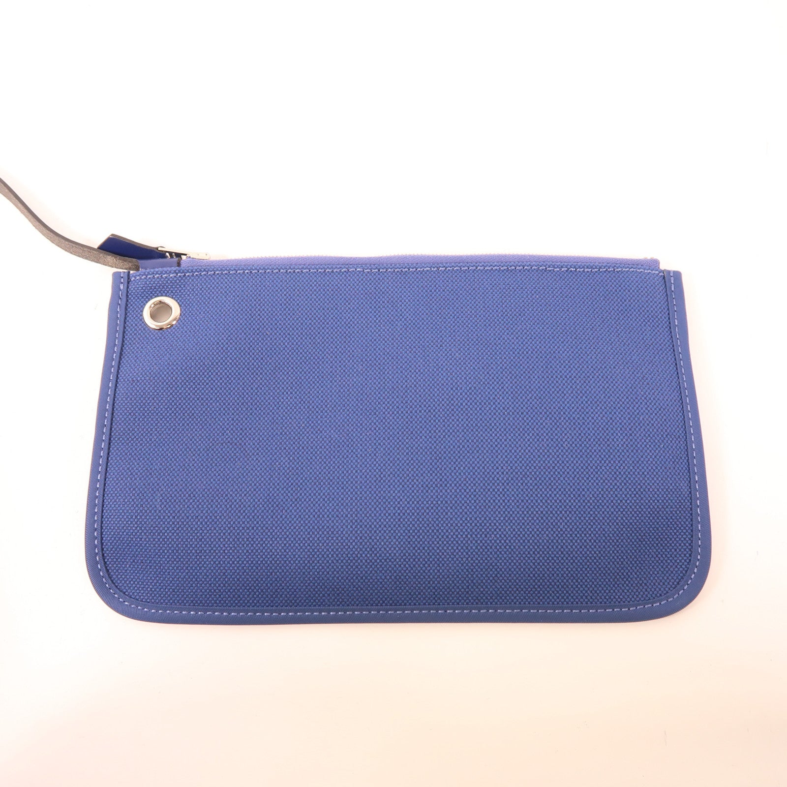 HERMES 【激減優惠】帆布Herbag PM銀扣手挽肩背兩用袋Bleu Brighton藍色