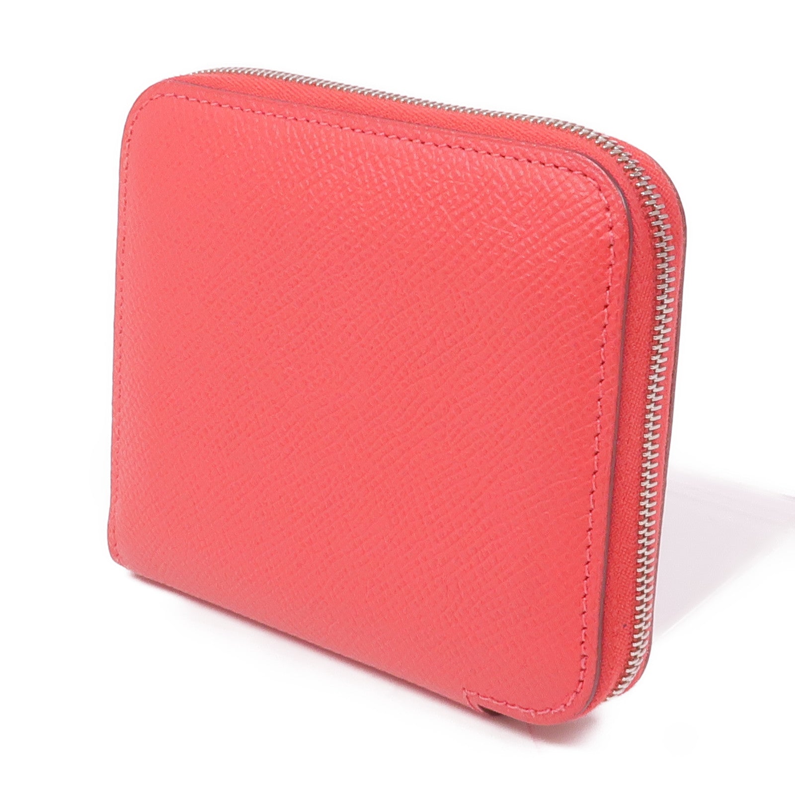 HERMES Epsom皮革Silk In Wallet銀扣錢包Bougainvillier