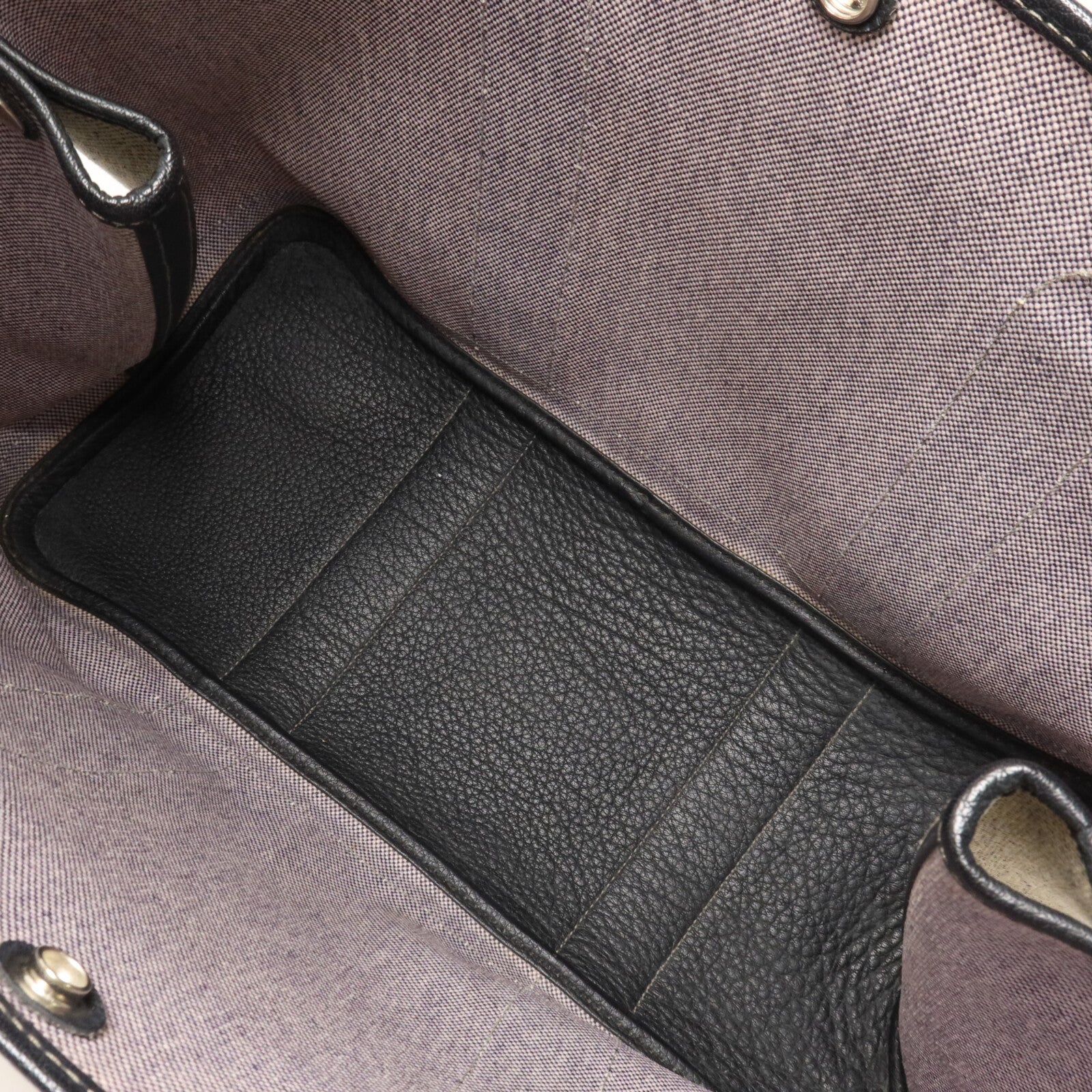 HERMES 帆布Garden Party PM手挽袋Noir