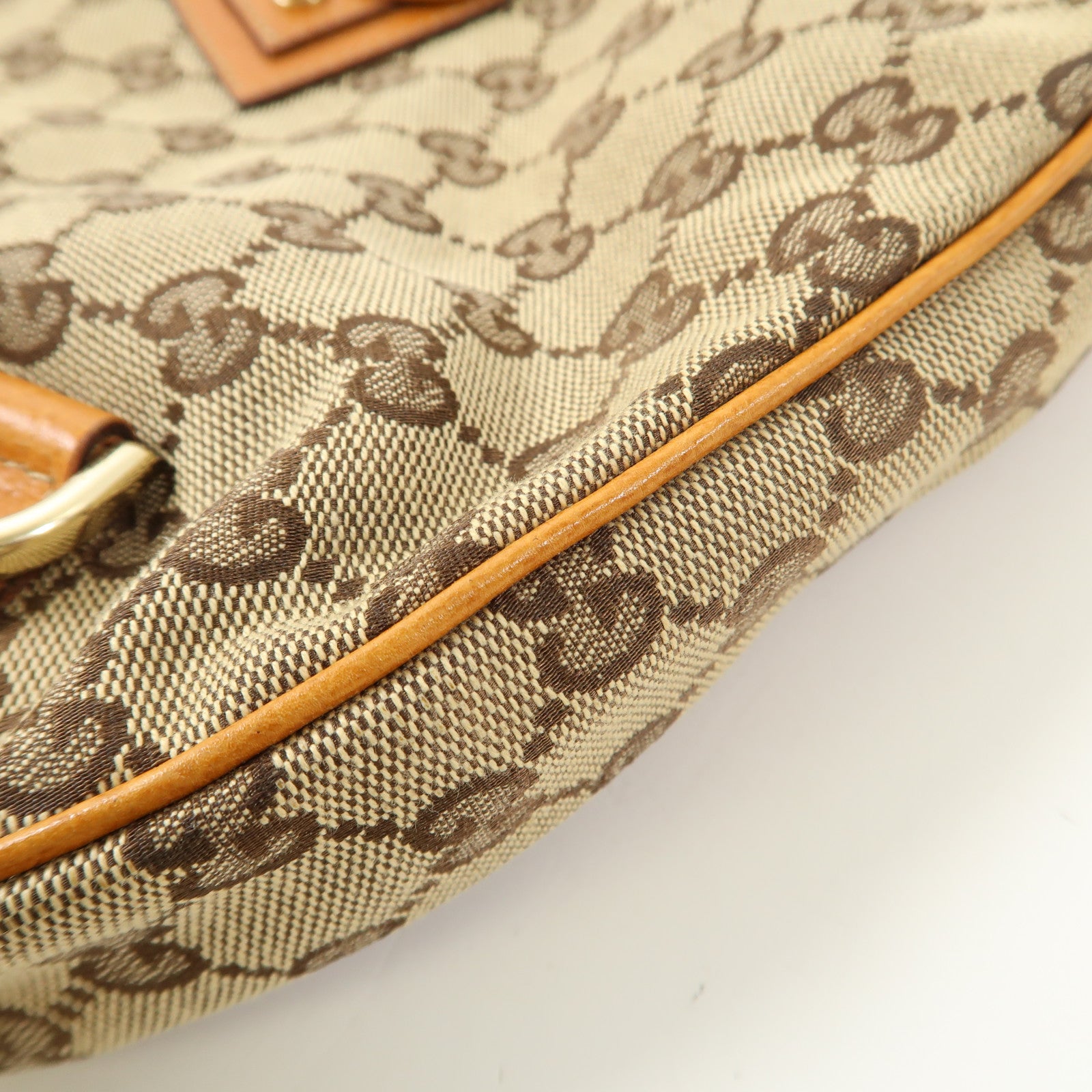 GUCCI 帆布Abbey D Ring Hobo Bag金扣手挽袋棕色