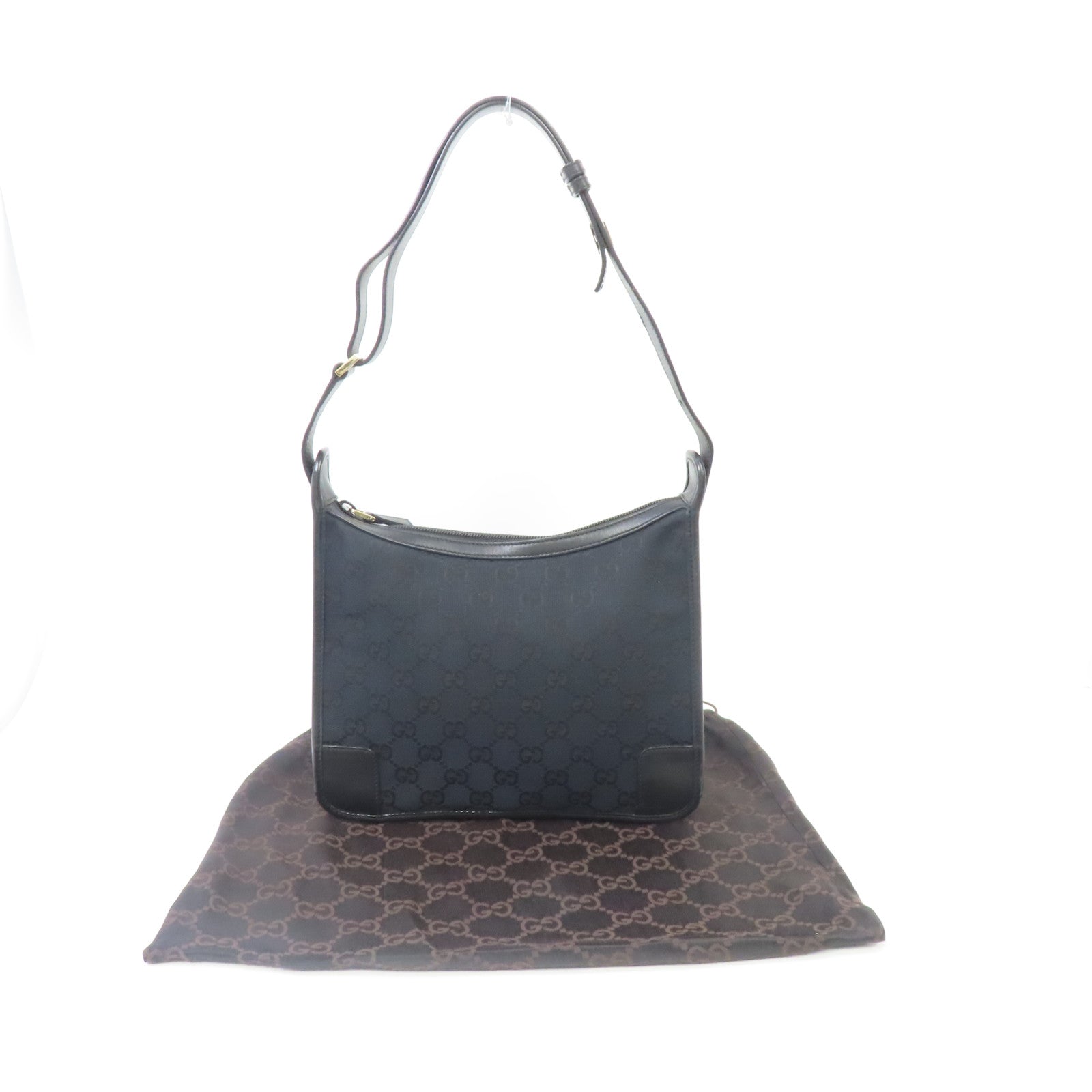 GUCCI 帆布Shoulder Bag金扣肩背袋黑色