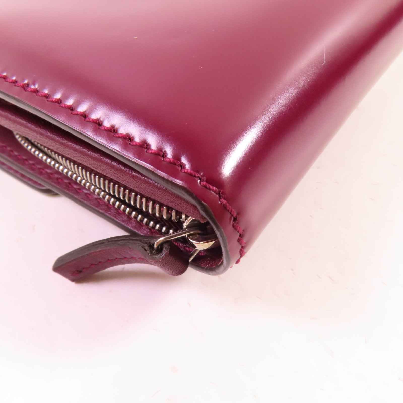 GUCCI 牛皮皮革Chain Pouch Long wallet銀扣長錢包紫色