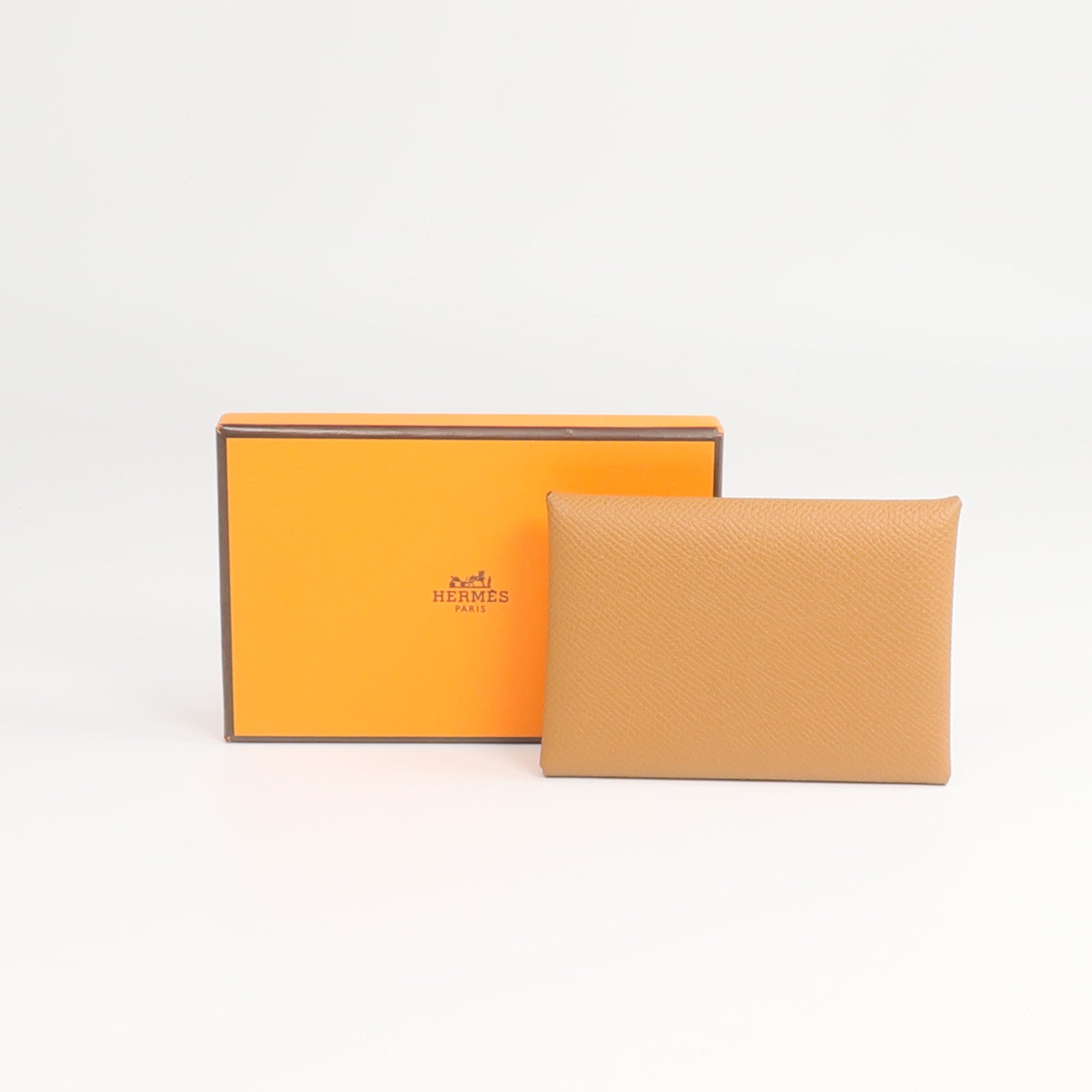 HERMES Epsom皮革Calvi Duo卡片套Gold