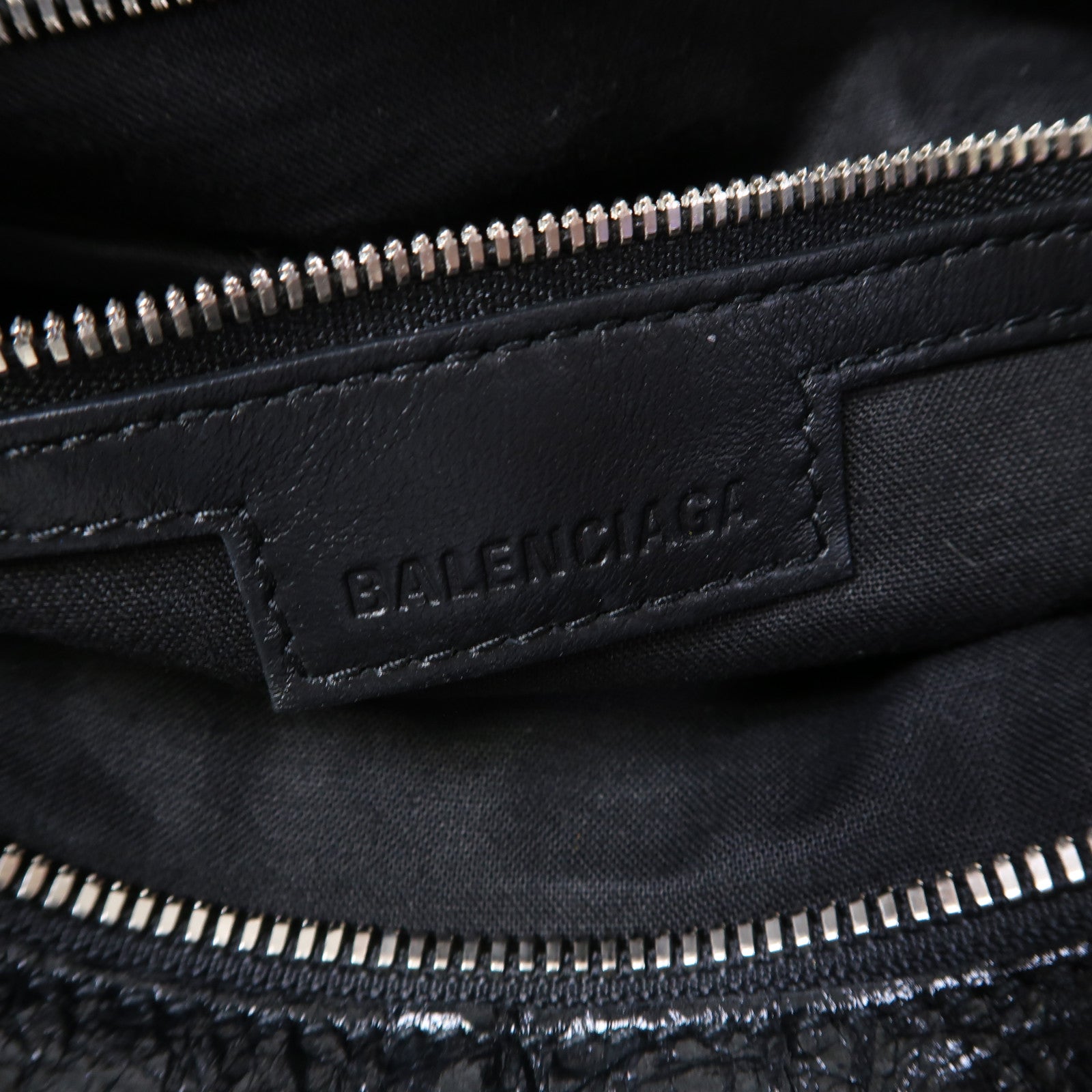 BALENCIAGA 牛皮皮革Le Cagole Tote Bag銀扣手挽肩背兩用袋黑色
