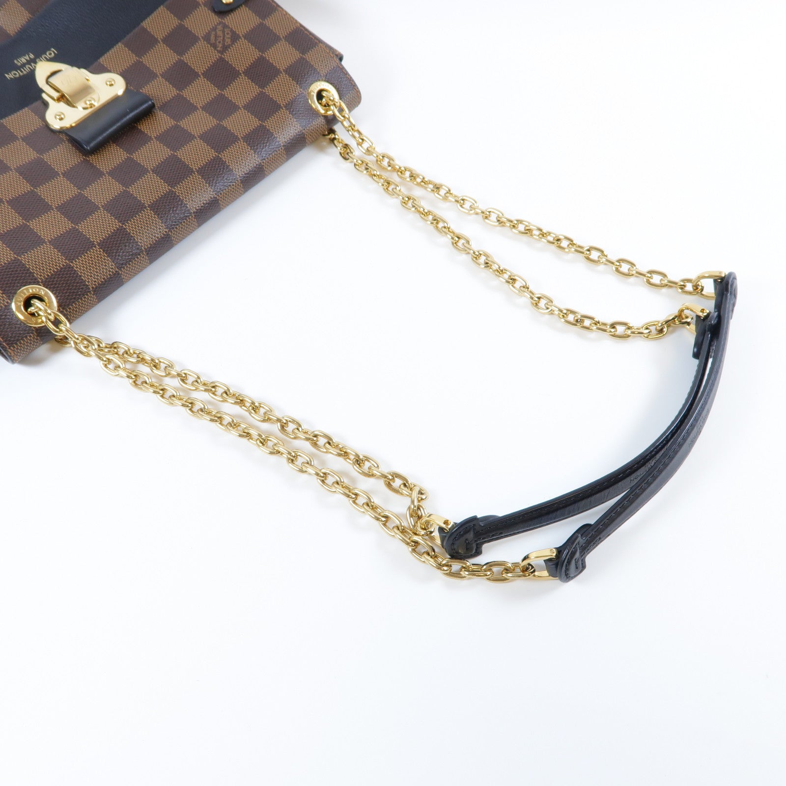 LOUIS VUITTON 【激減優惠】Damier Ebene Vavin PM金扣鏈帶肩背袋啡色