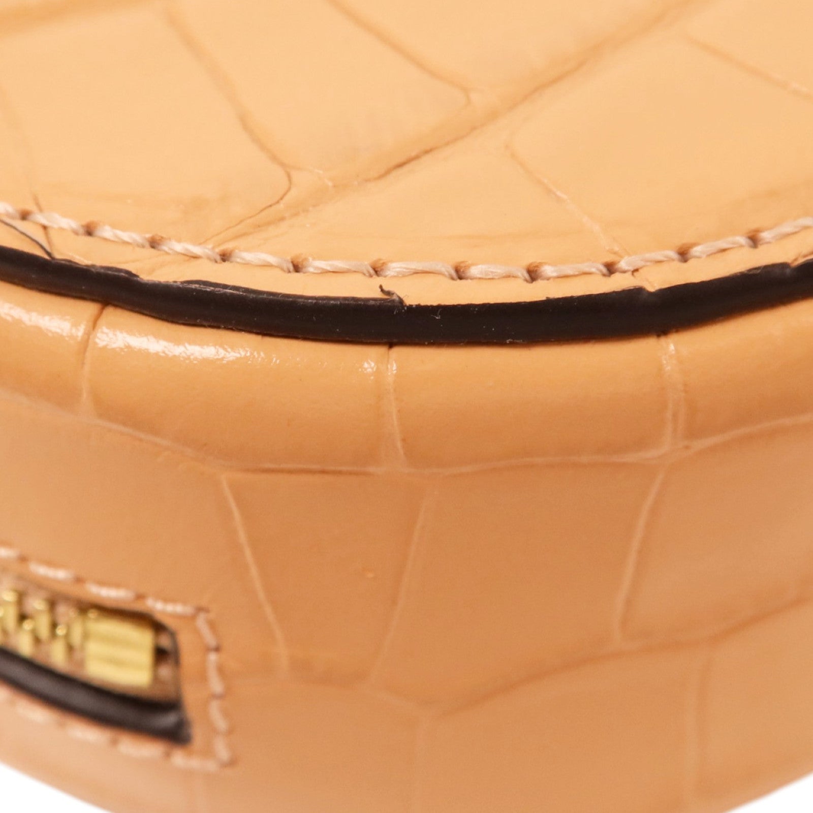 Chloe 壓紋牛皮皮革C Mini Round Bag金扣肩背袋