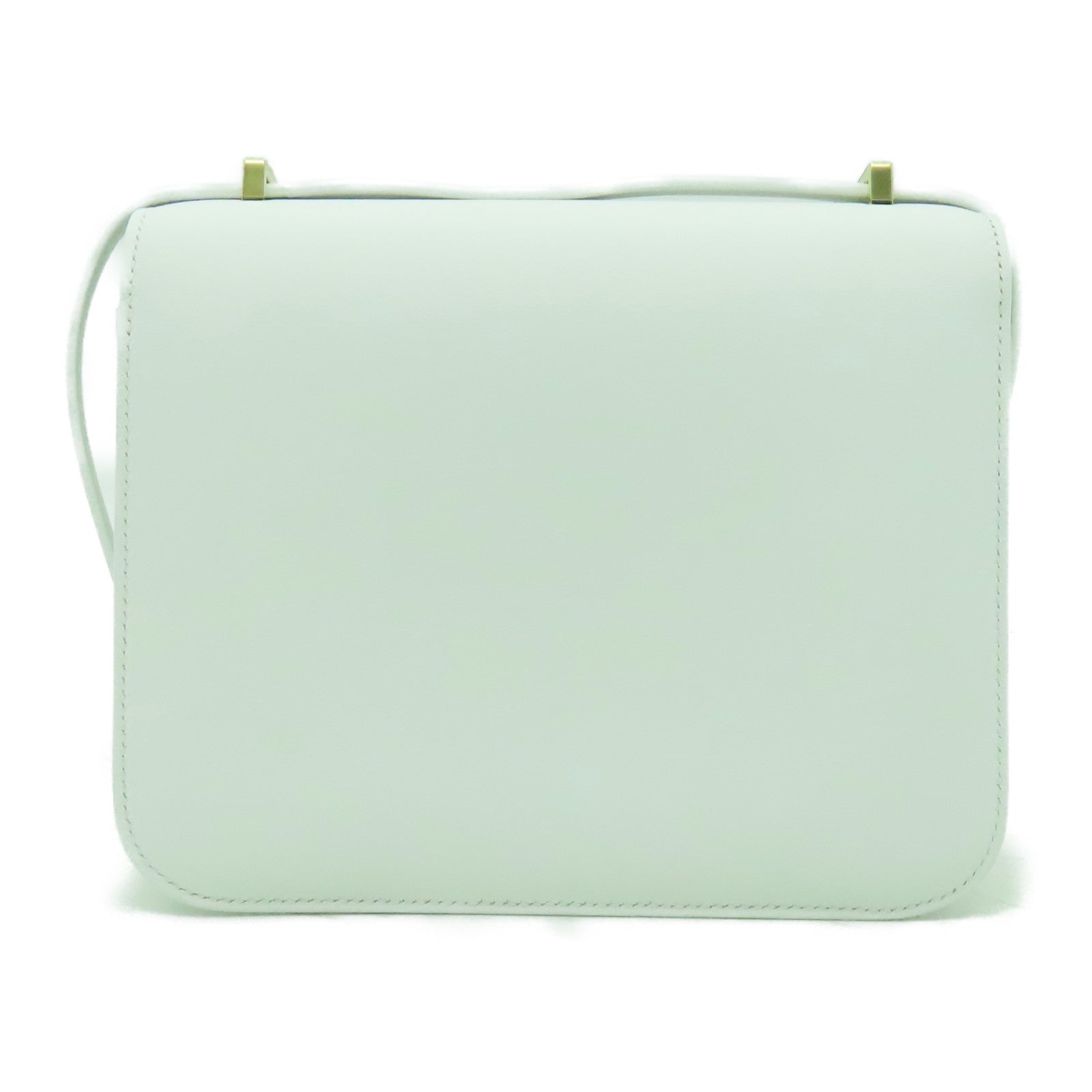 HERMES 【清倉大減價】Swift皮革Constance Mini III金扣肩背袋白色
