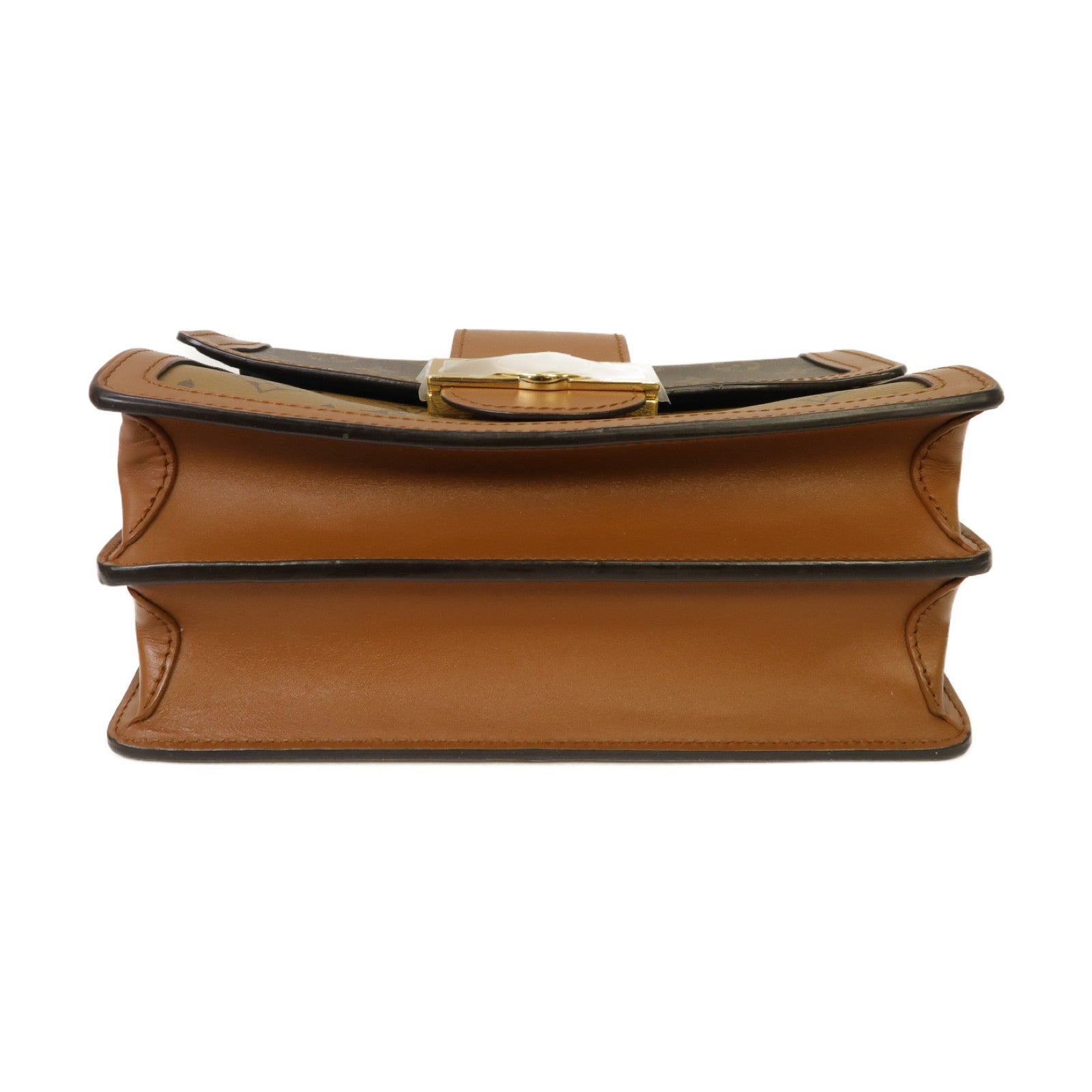 LOUIS VUITTON Monogram Reverse Dauphine金扣肩背袋啡色