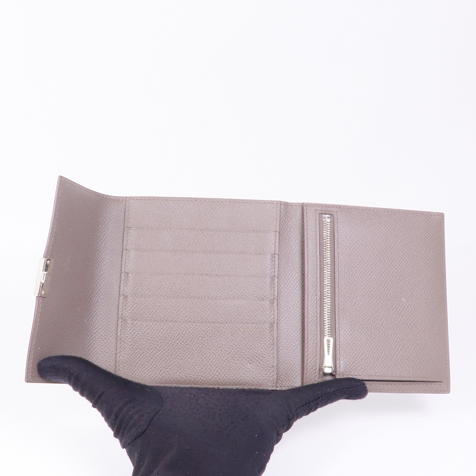 HERMES 【激減優惠】Epsom皮革Clic 16 Wallet錢包Etain