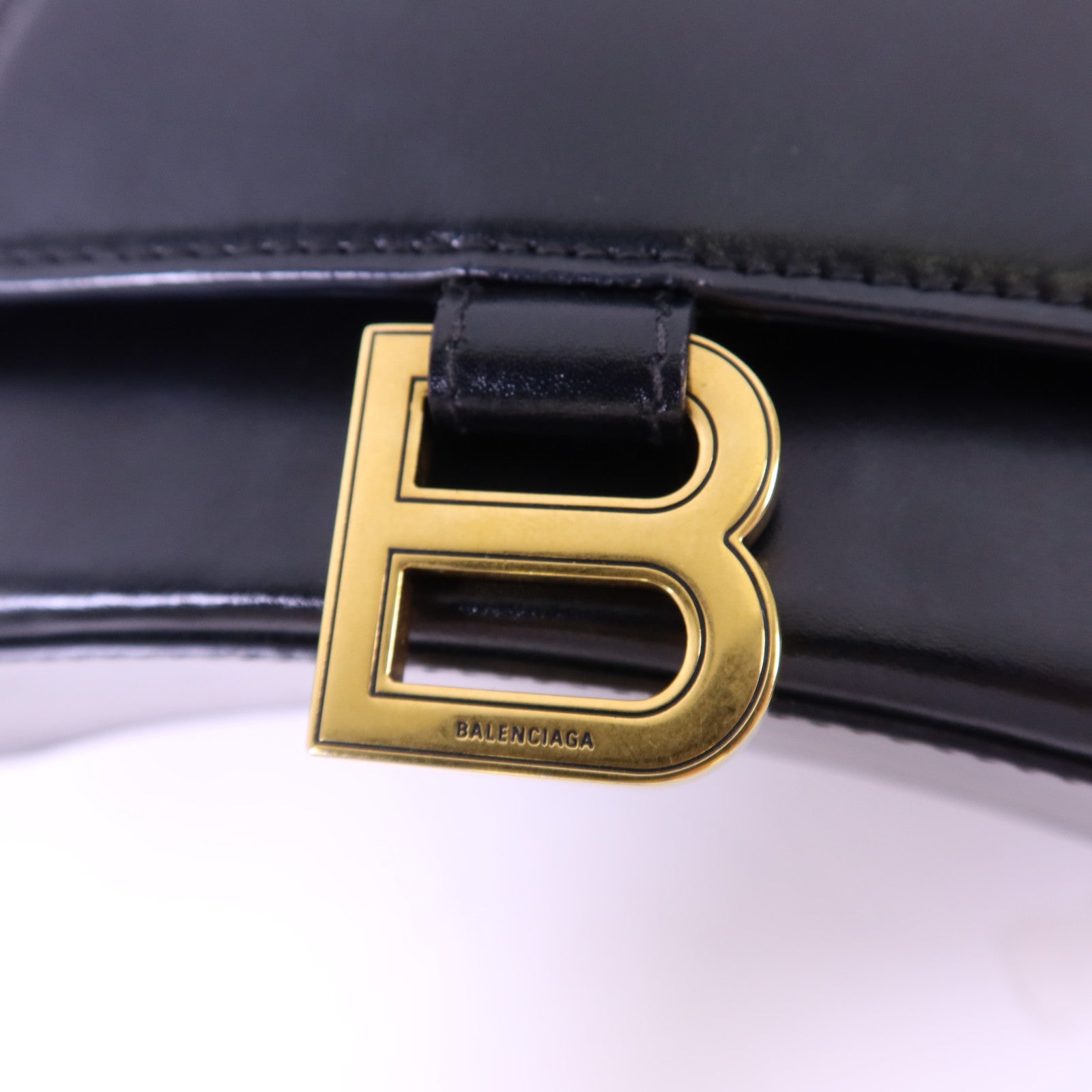 BALENCIAGA 【激減優惠】牛皮皮革Hourglass Small Top Handle金扣手挽肩背兩用袋