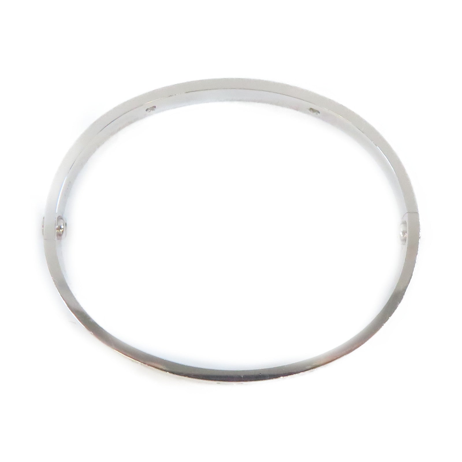 CARTIER 【激減優惠】18K白金4 Diamonds Love Bangle手鐲Cartier#17/#16.25cm