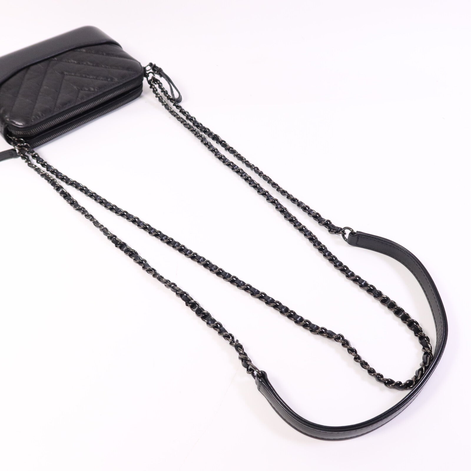 CHANEL 羊皮皮革Gabrielle Wallet On Chain鏈帶肩背袋