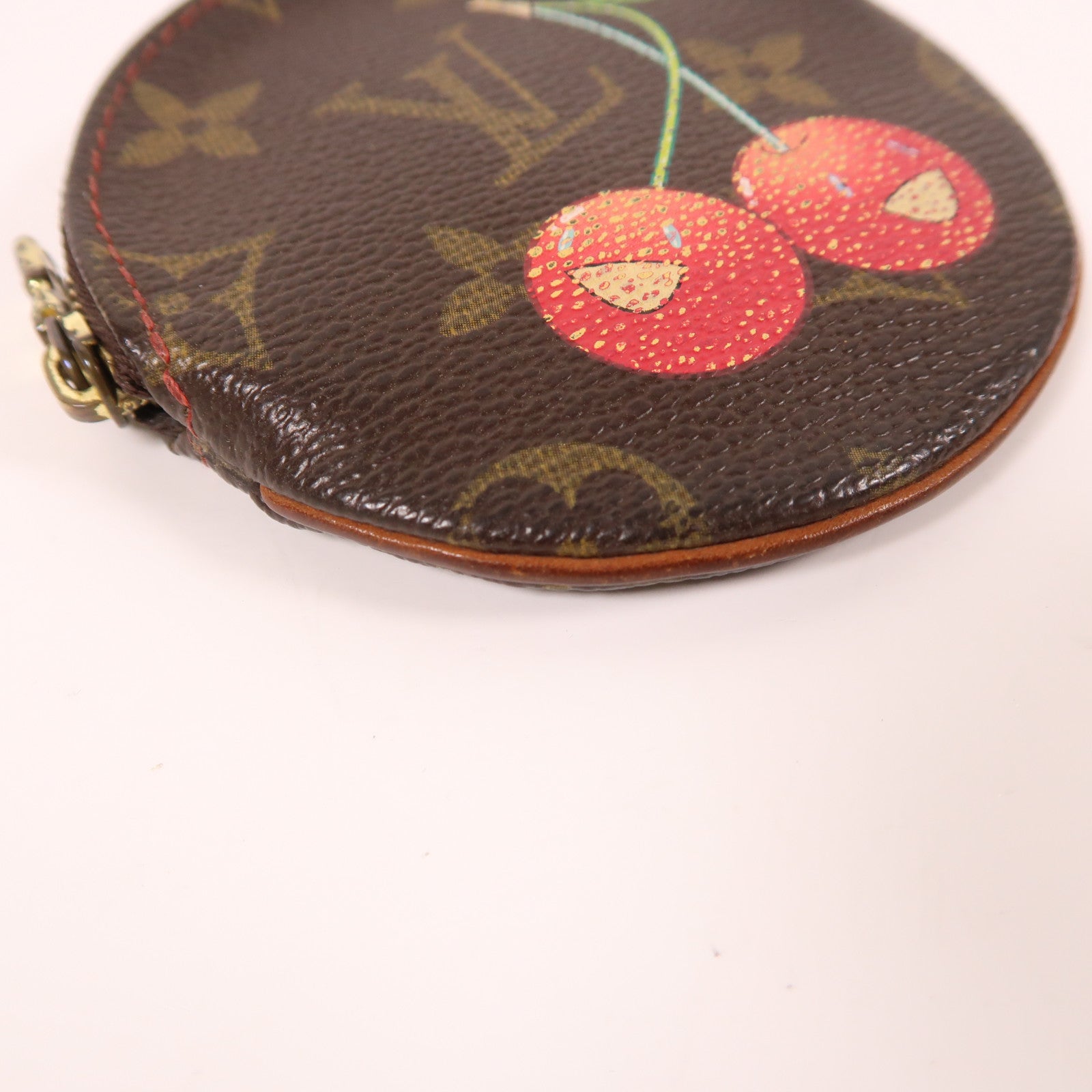 LOUIS VUITTON Monogram Cherry Coin Case金扣零錢包啡色/紅色