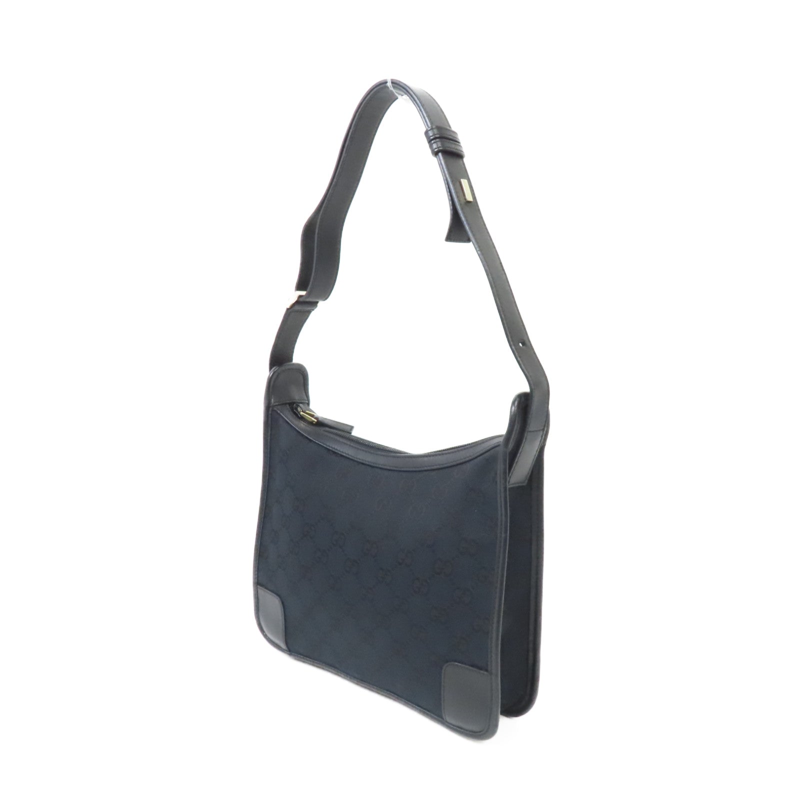 GUCCI 帆布Shoulder Bag金扣肩背袋黑色