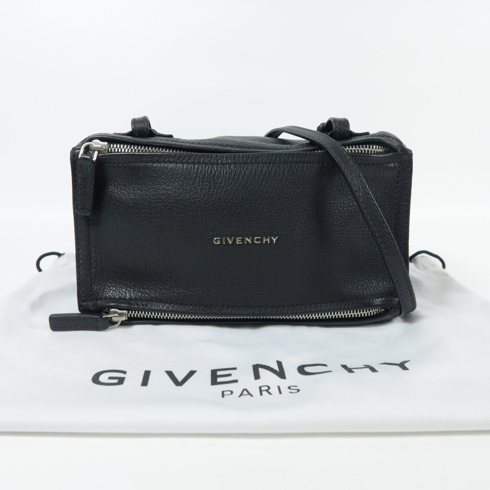 GIVENCHY 牛皮皮革Pandora Bag銀扣肩背袋