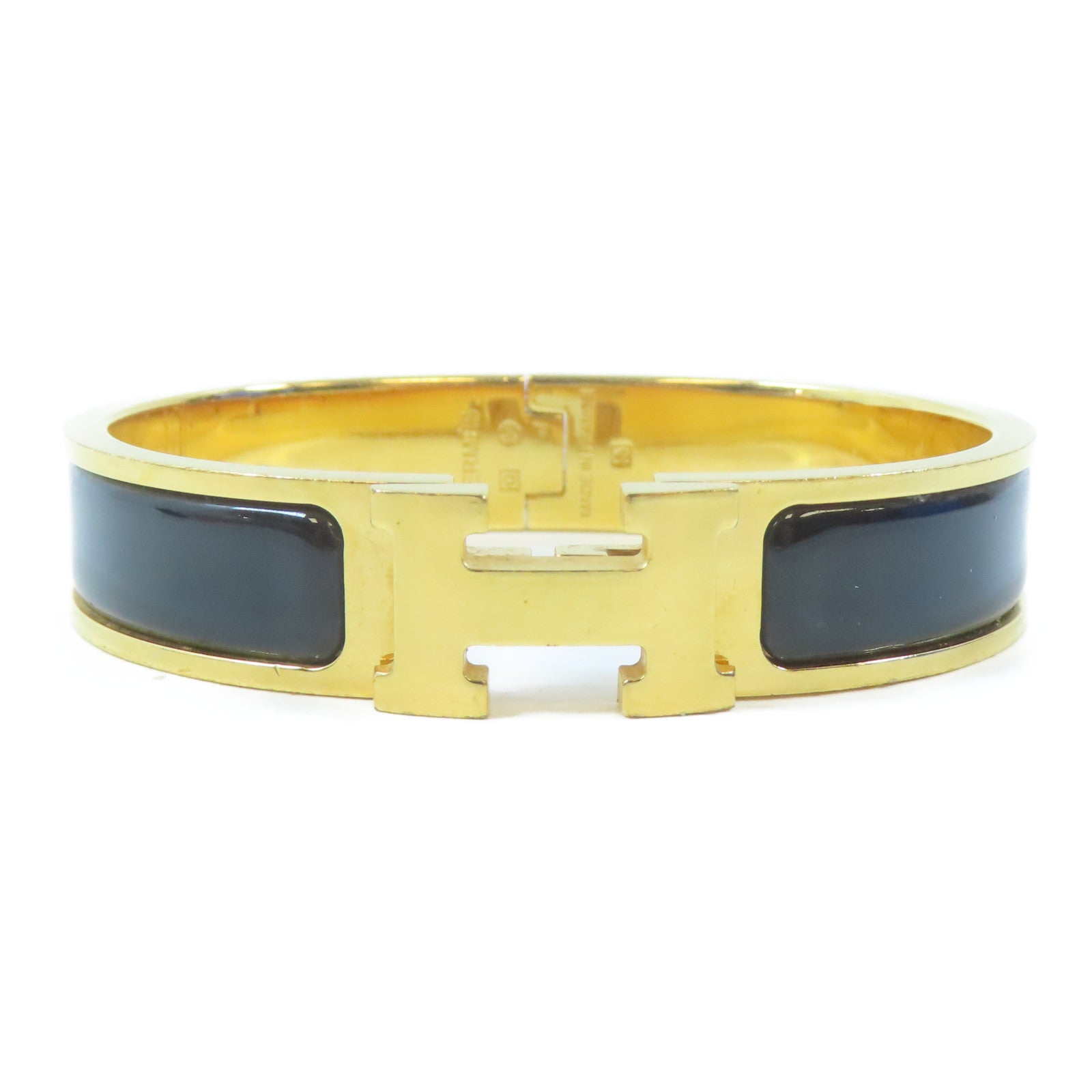 HERMES 金屬Clic H手鐲黑色