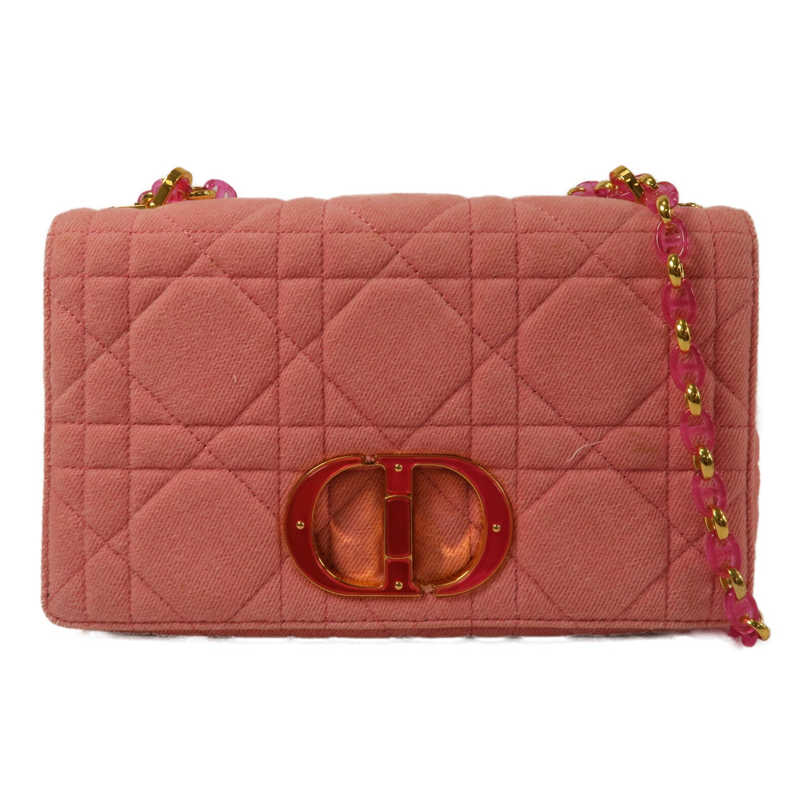 Dior 牛仔布Caro Medium鏈帶肩背袋