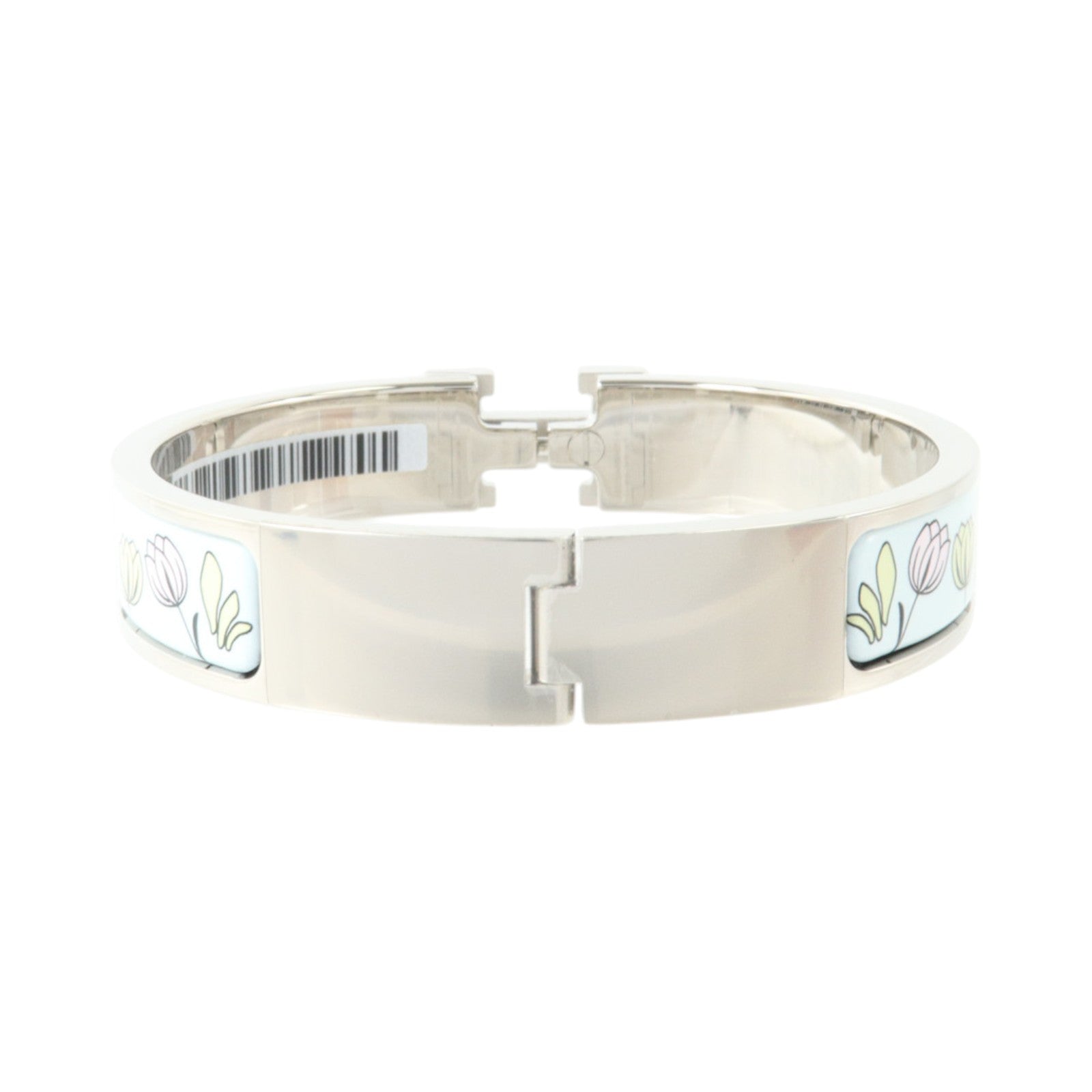 HERMES 金屬/琺瑯Clic H Bracelet銀扣手鏈