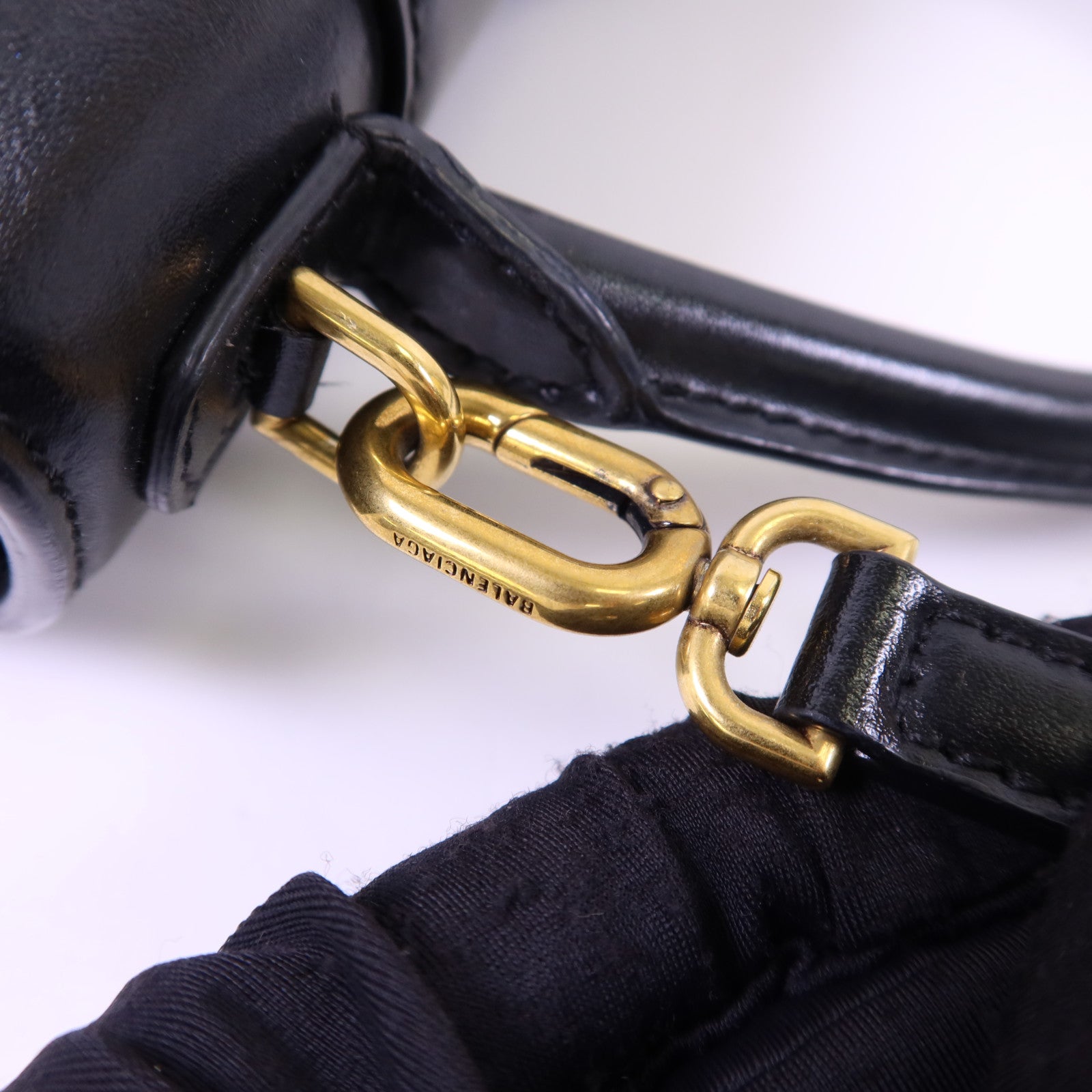 BALENCIAGA 牛皮皮革Hourglass Small Top Handle金扣手挽肩背兩用袋