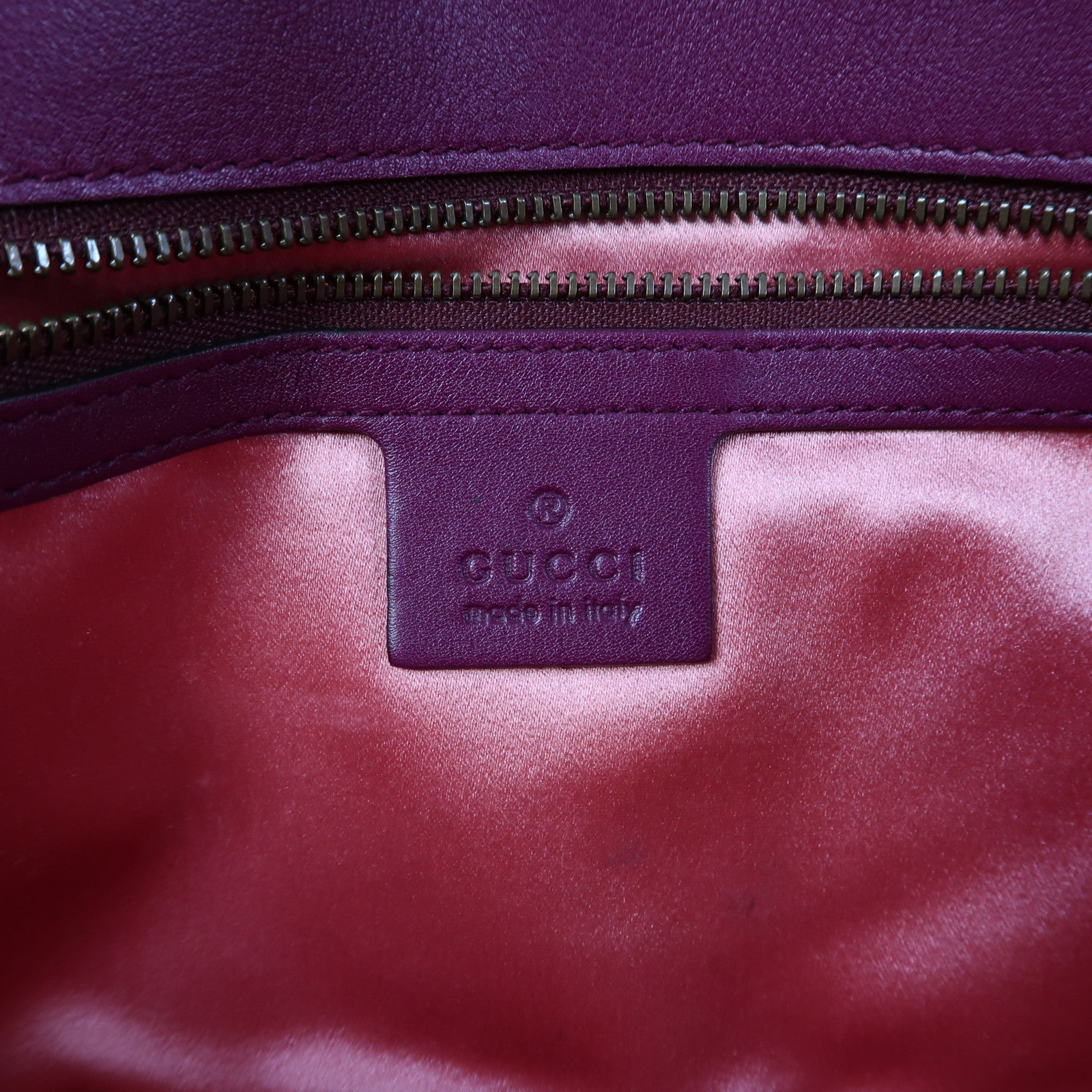 GUCCI 【激減優惠】絨布GG Marmont金扣鏈帶肩背袋紫色