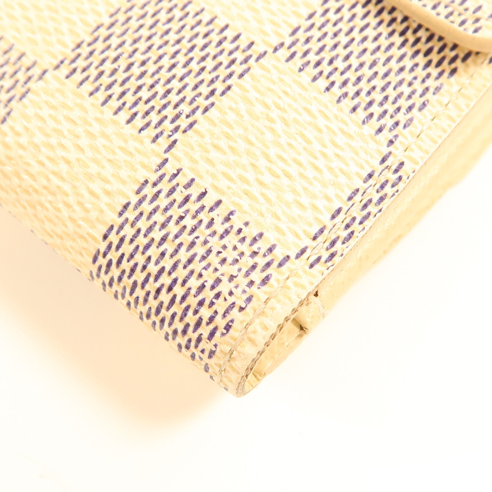 LOUIS VUITTON Damier Azur Portefeuille Elise金扣錢包白色