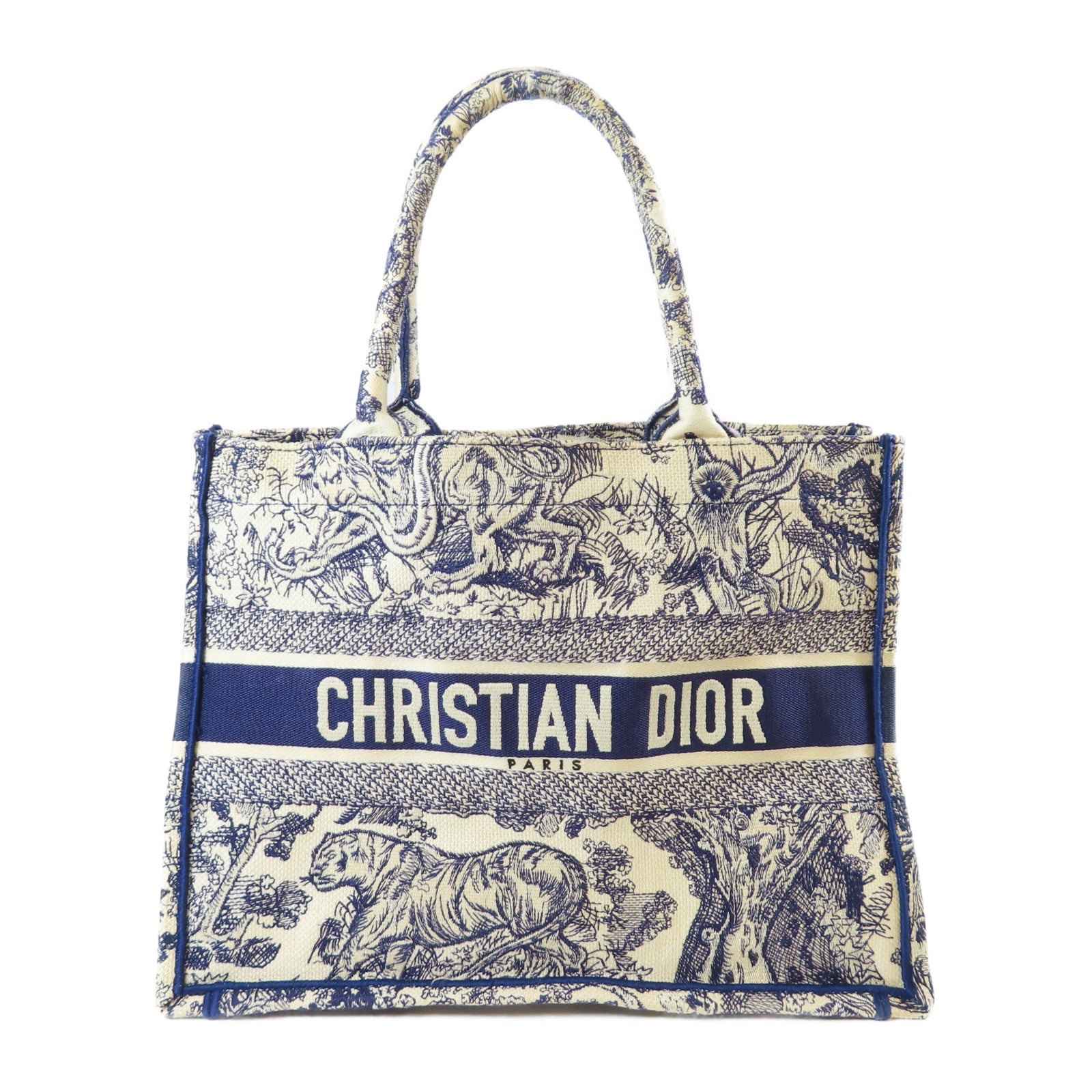Dior 【激減優惠】帆布Book Tote Bag肩背袋藍色/白色