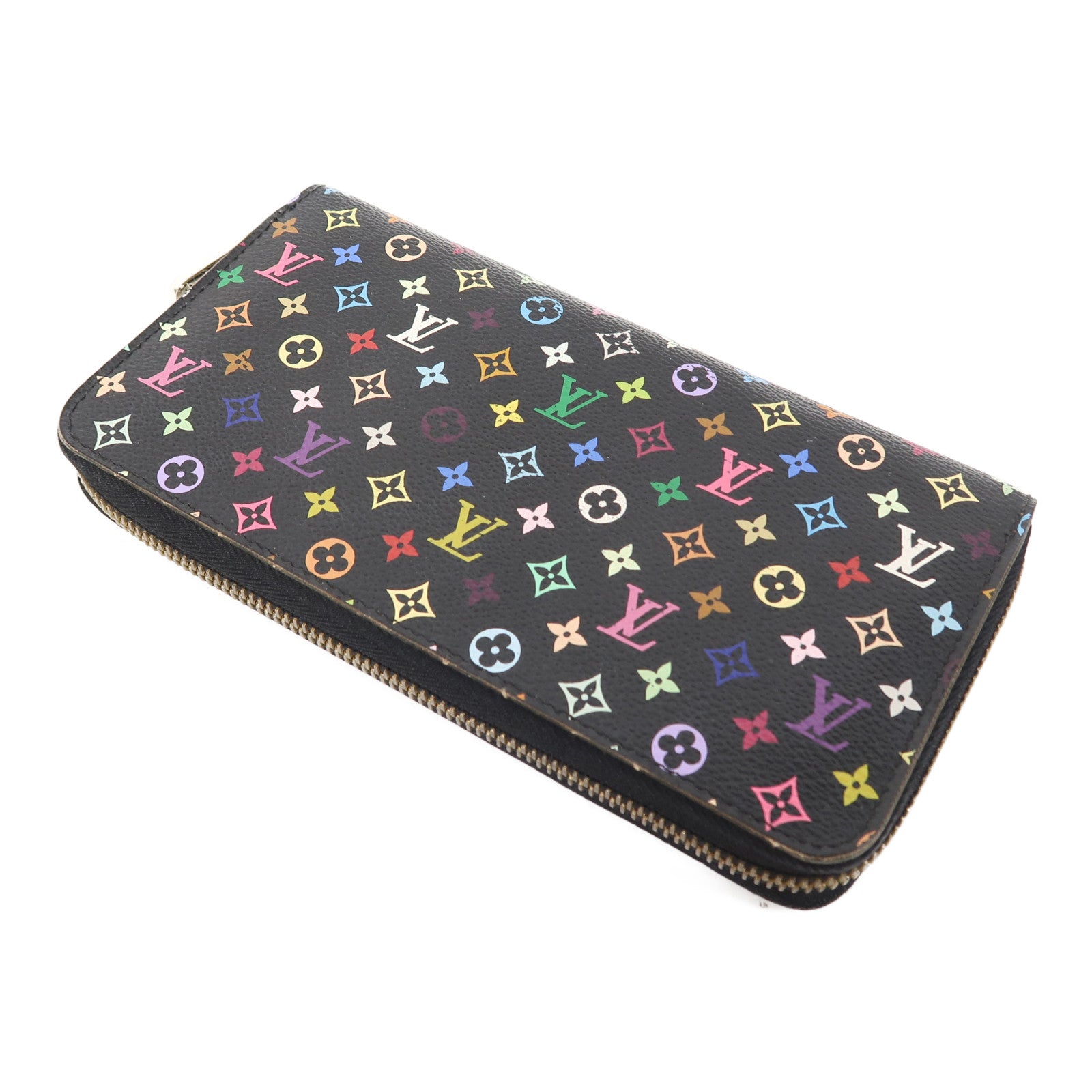 LOUIS VUITTON Monogram Multicolore Zippy Wallet金扣長錢包黑色