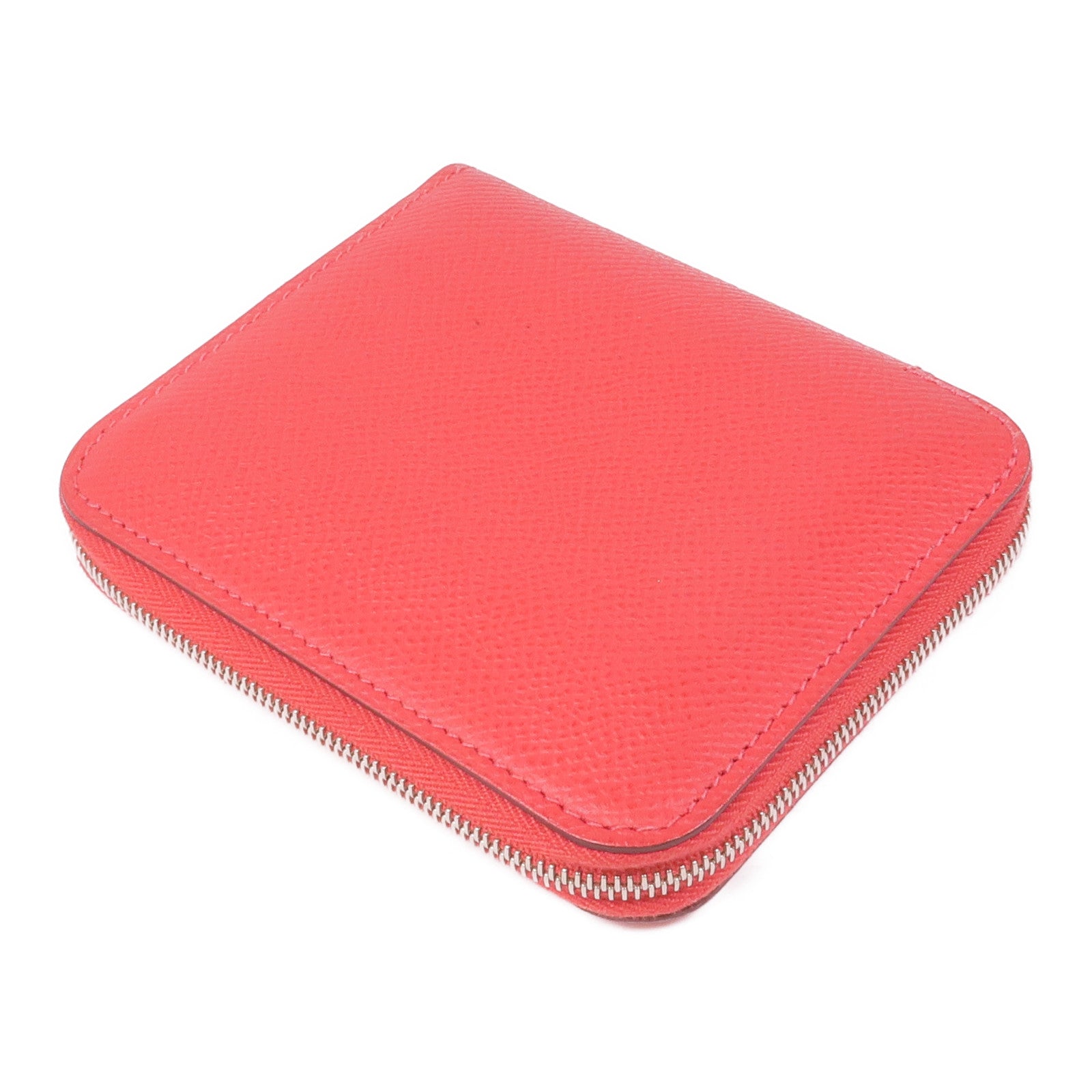 HERMES 【激減優惠】Epsom皮革Silk In Wallet銀扣錢包Bougainvillier