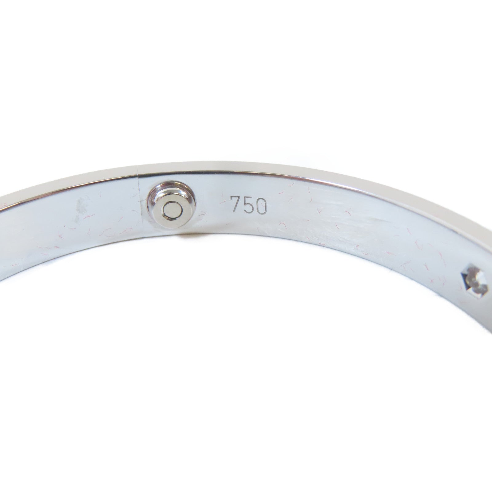 CARTIER 【激減優惠】18K白金4 Diamonds Love Bangle手鐲Cartier#17/#16.25cm
