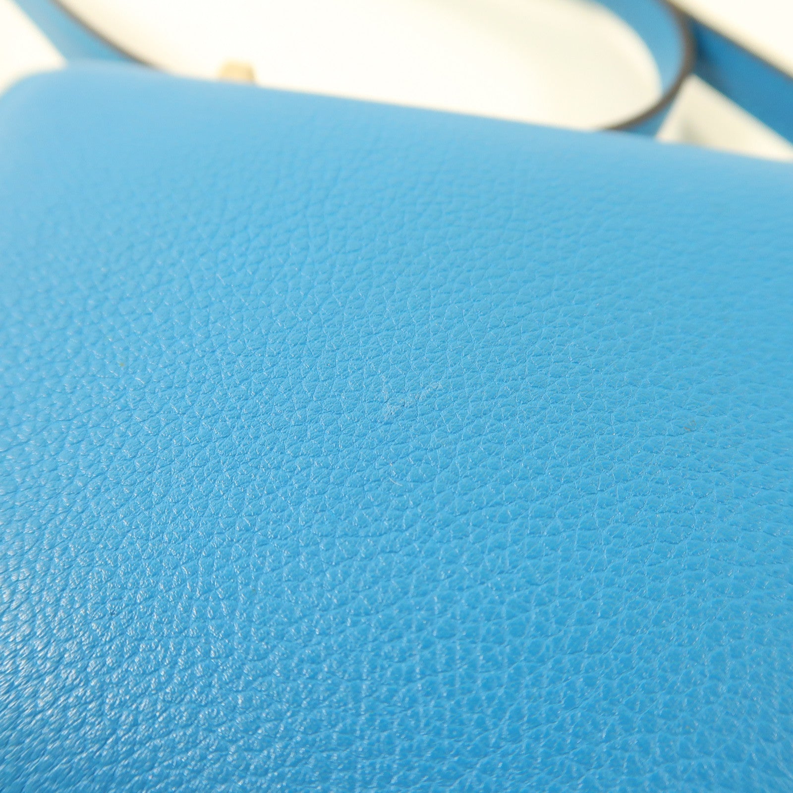 HERMES Evercolor皮革Constance Mini銀扣肩背袋7W Bleu Izmir