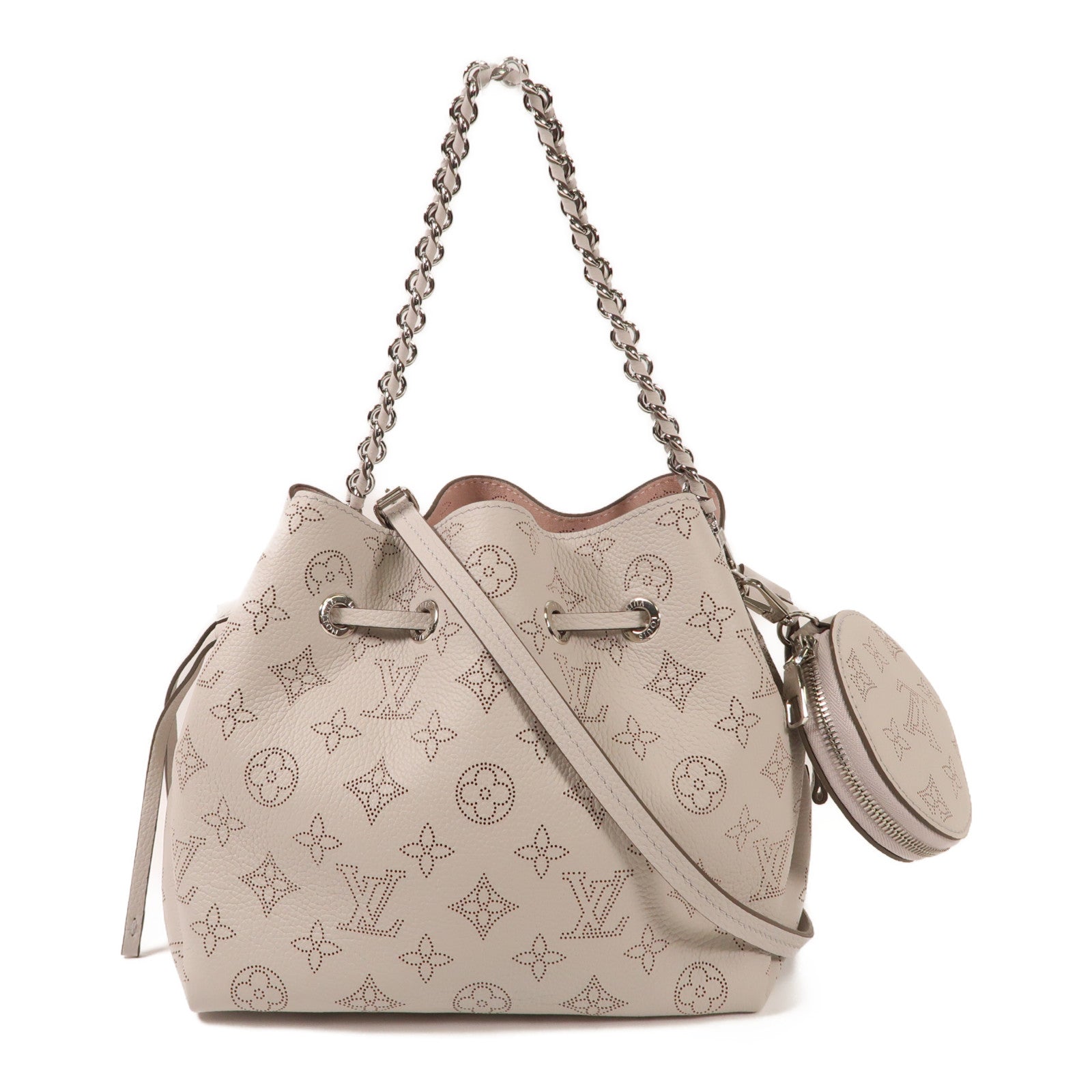 LOUIS VUITTON Mahina皮革Bella銀扣手挽肩背兩用袋