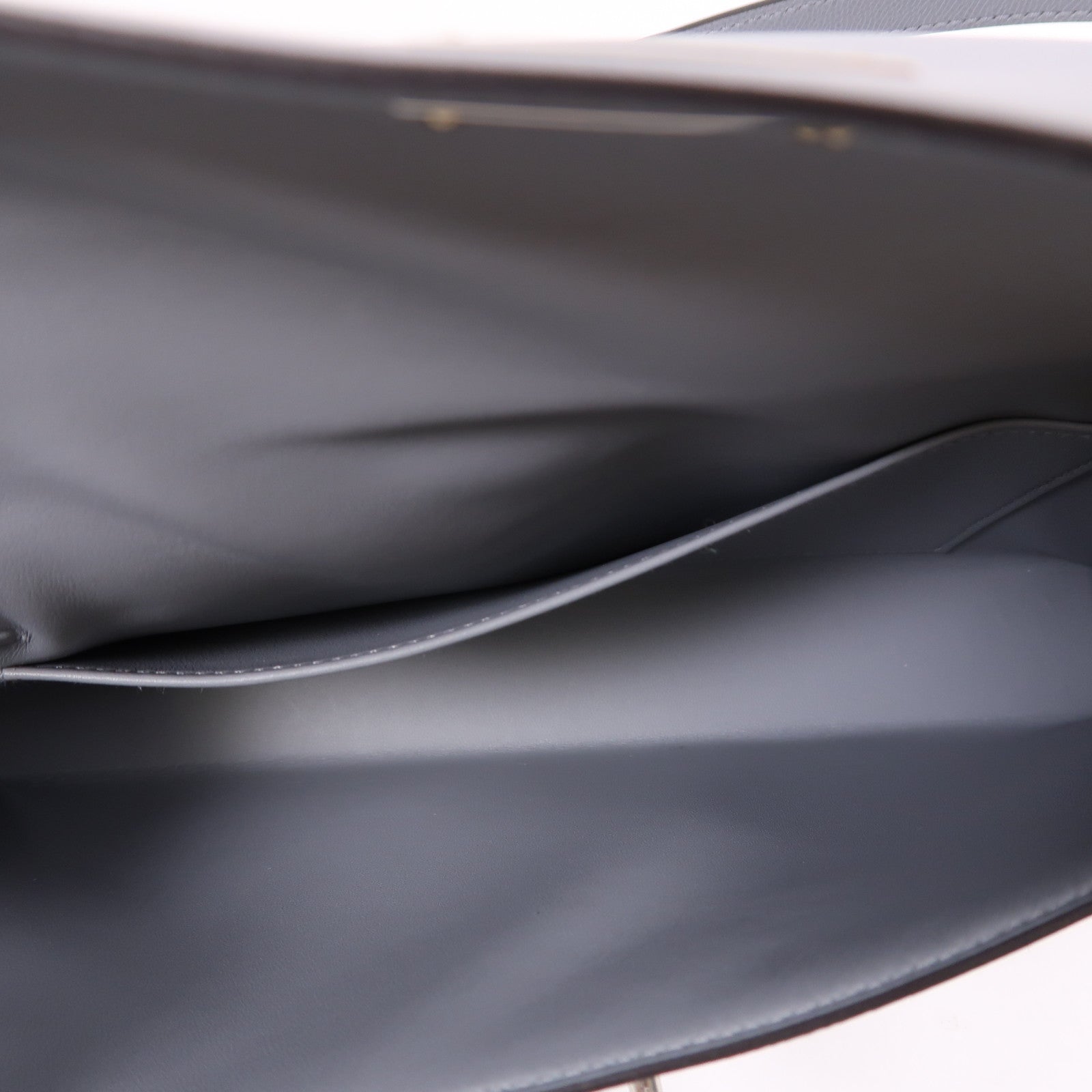 HERMES Madame皮革Kelly Elan銀扣肩背袋Gris Pantin