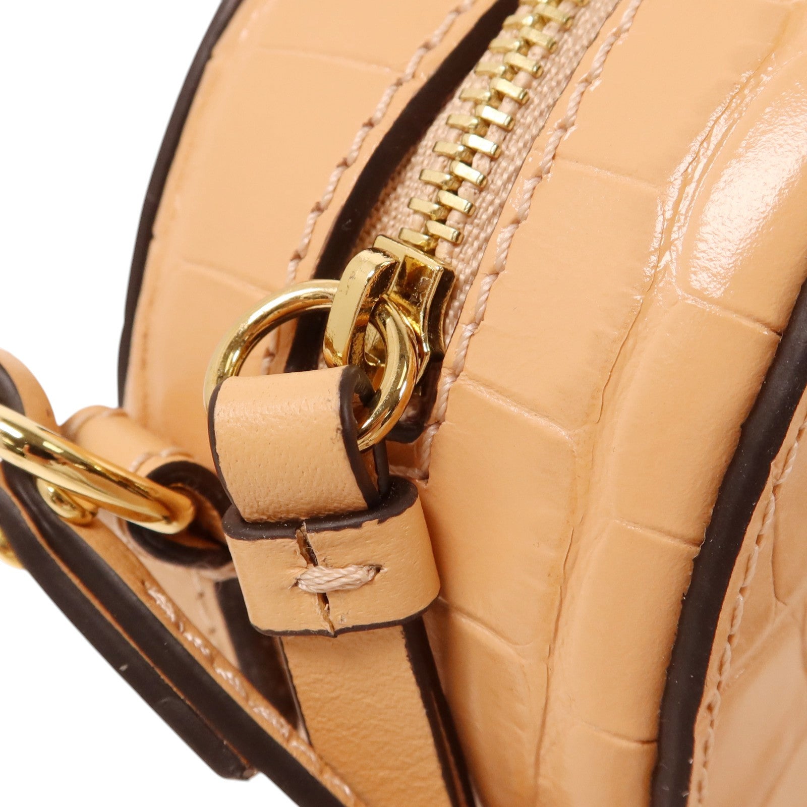 Chloe 壓紋牛皮皮革C Mini Round Bag金扣肩背袋