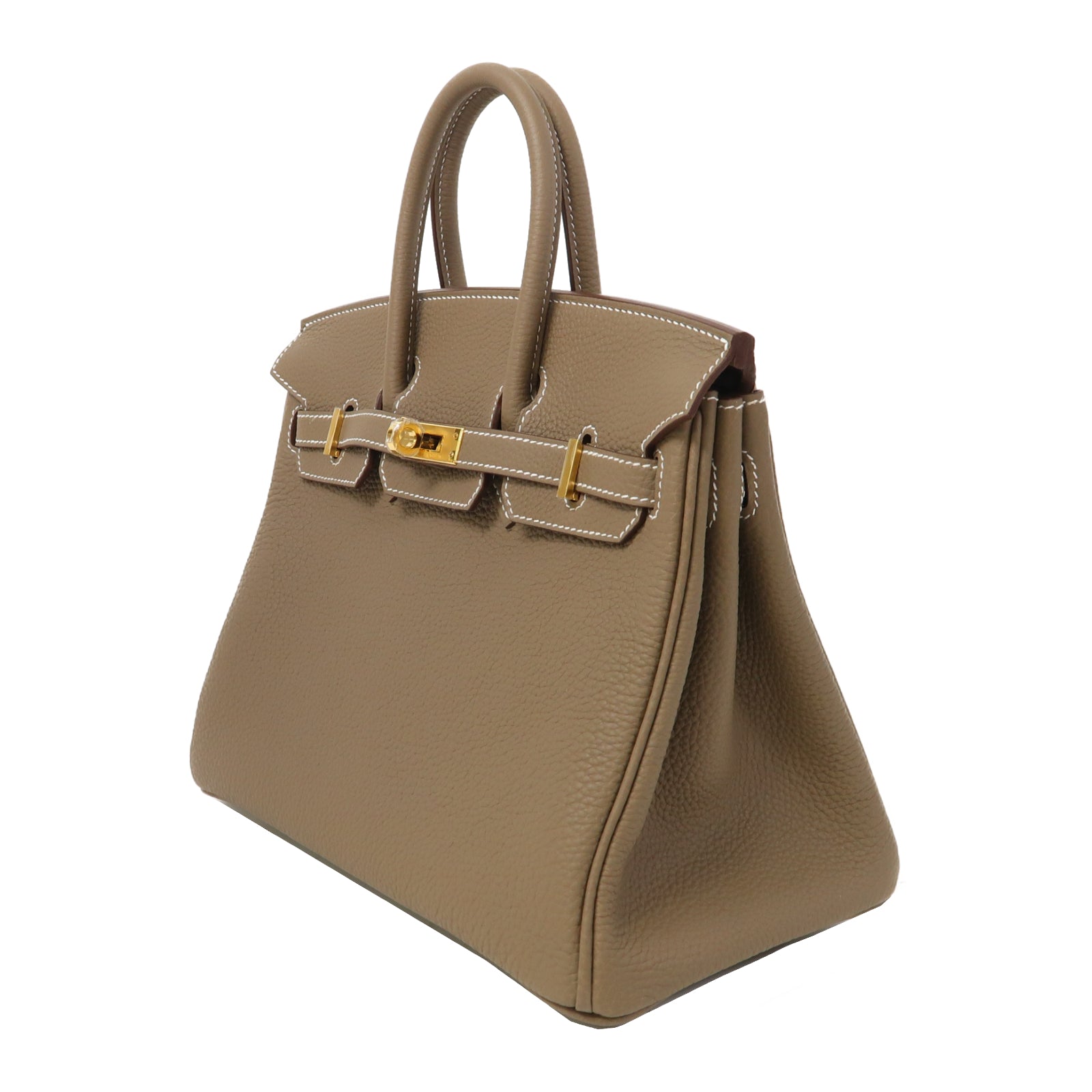 HERMES Togo皮革Birkin 25金扣手挽袋大象灰色