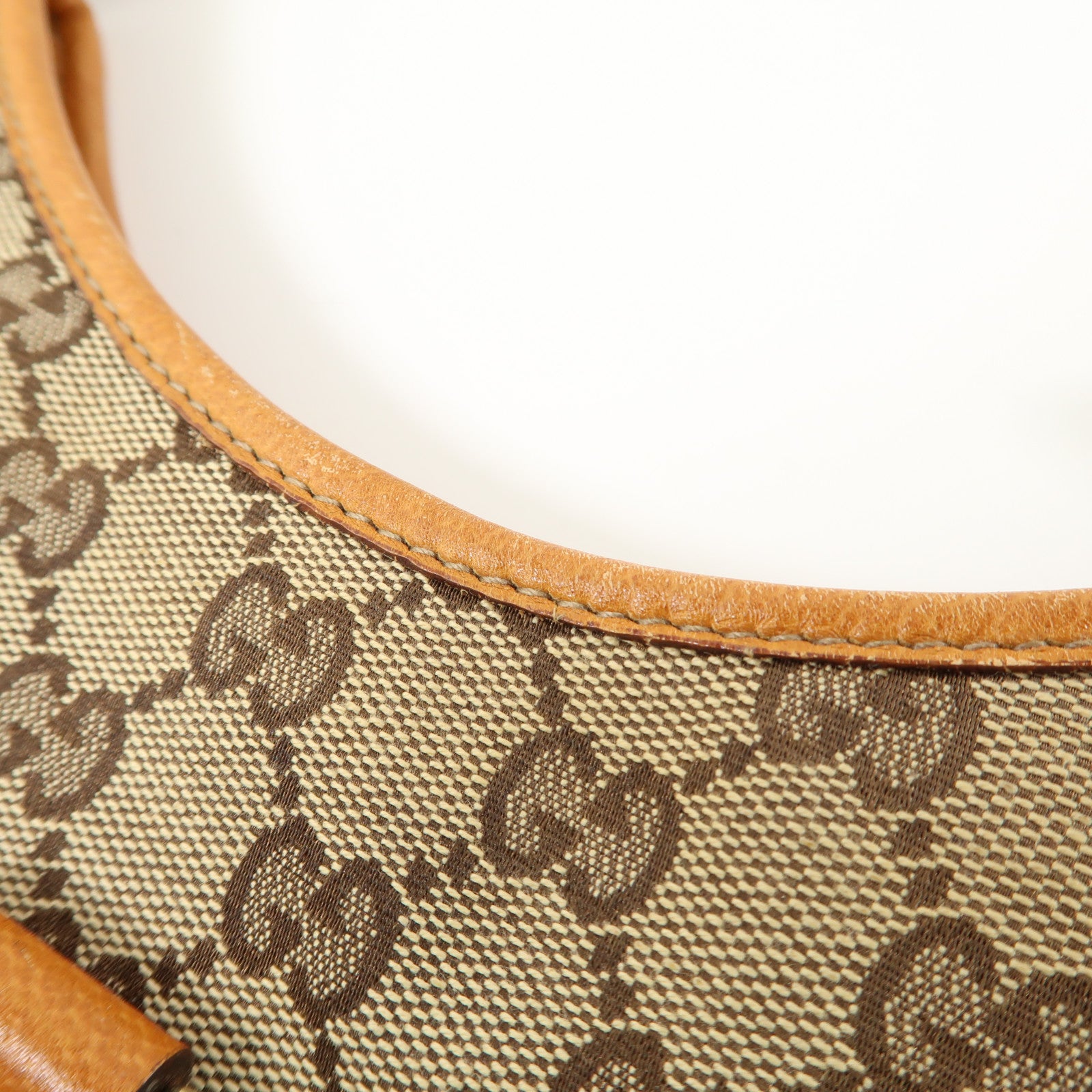 GUCCI 帆布Abbey D Ring Hobo Bag金扣手挽袋棕色