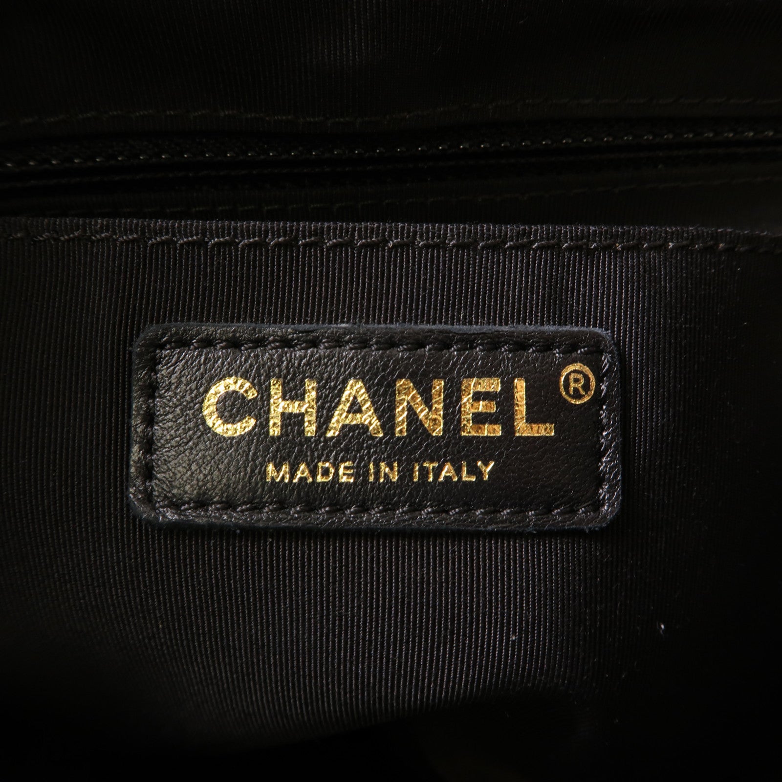 CHANEL 羊皮皮革Backpack金扣背包黑色