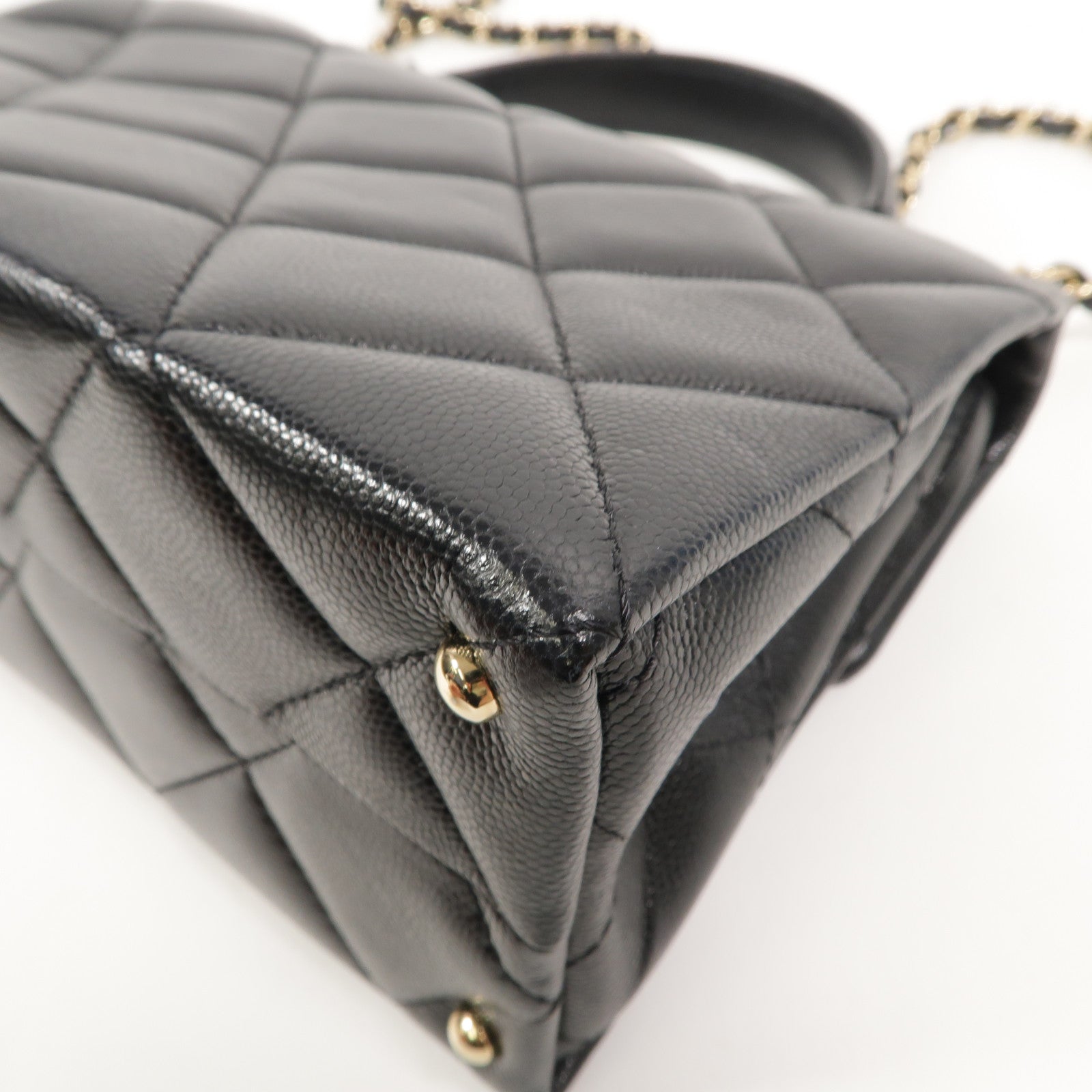 CHANEL 牛皮皮革Top Handle Handbag鏈帶手挽肩背兩用袋