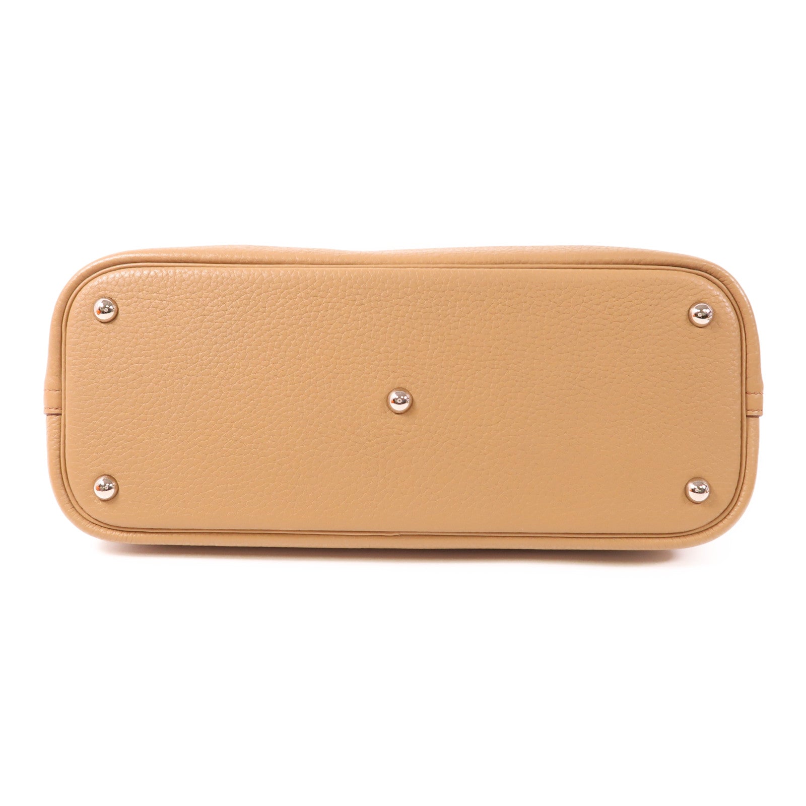 HERMES Clemence皮革Bolide 35銀扣手挽肩背兩用袋Tabac Camel