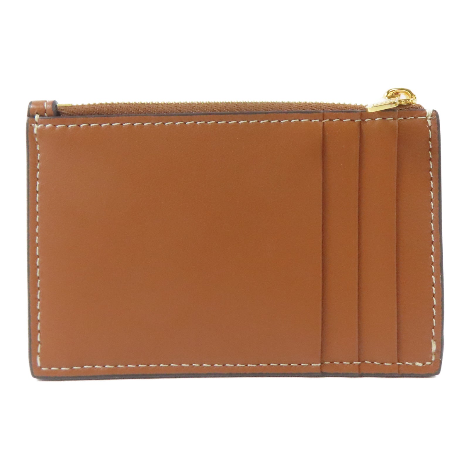 CELINE 羊皮皮革Card Case金扣卡片套啡色