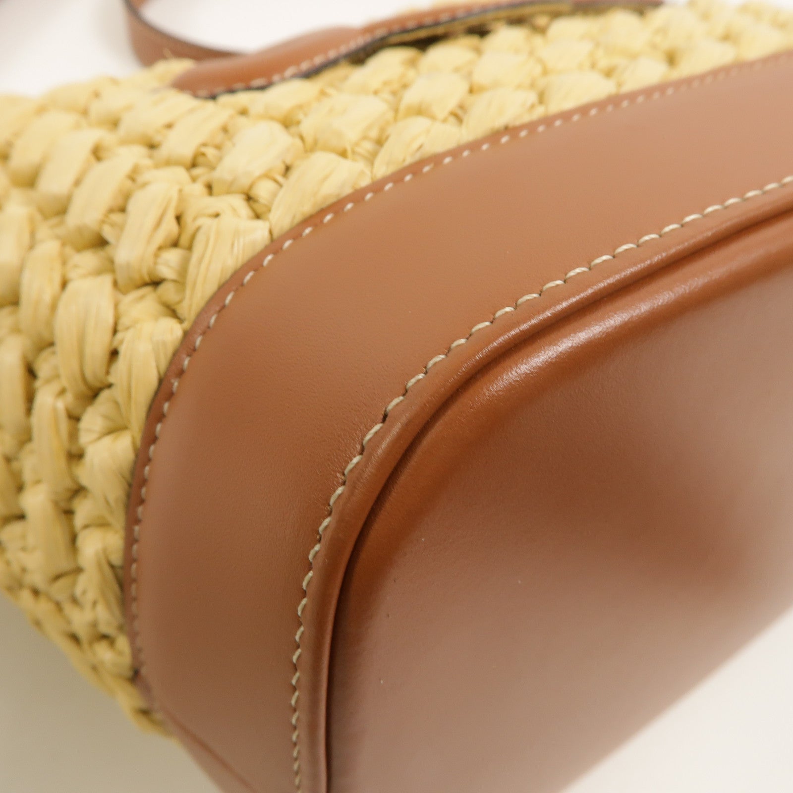 CELINE Raffia/牛皮皮革Small Bucket Cuir Triomphe肩背袋