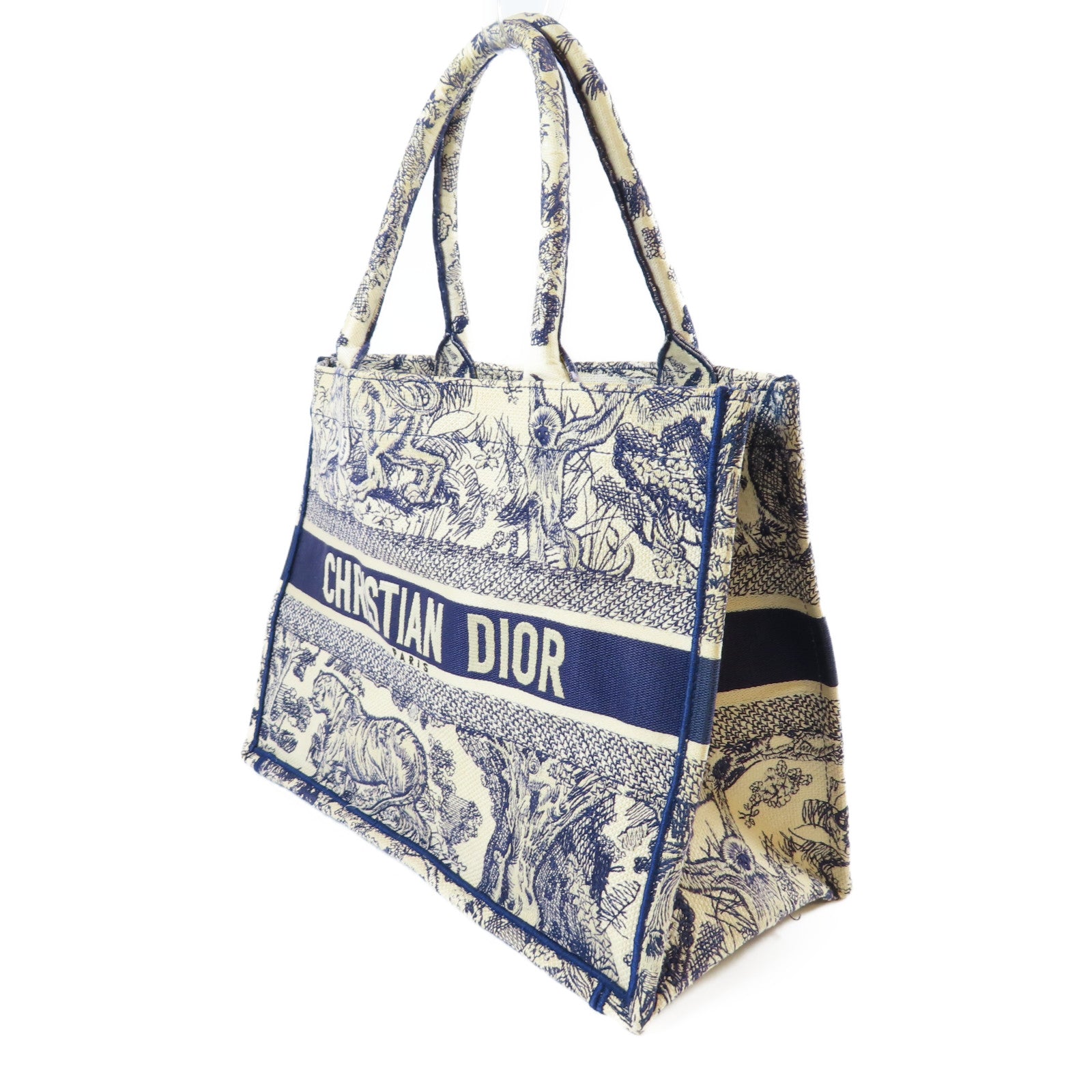 Dior 【激減優惠】帆布Book Tote Bag肩背袋藍色/白色
